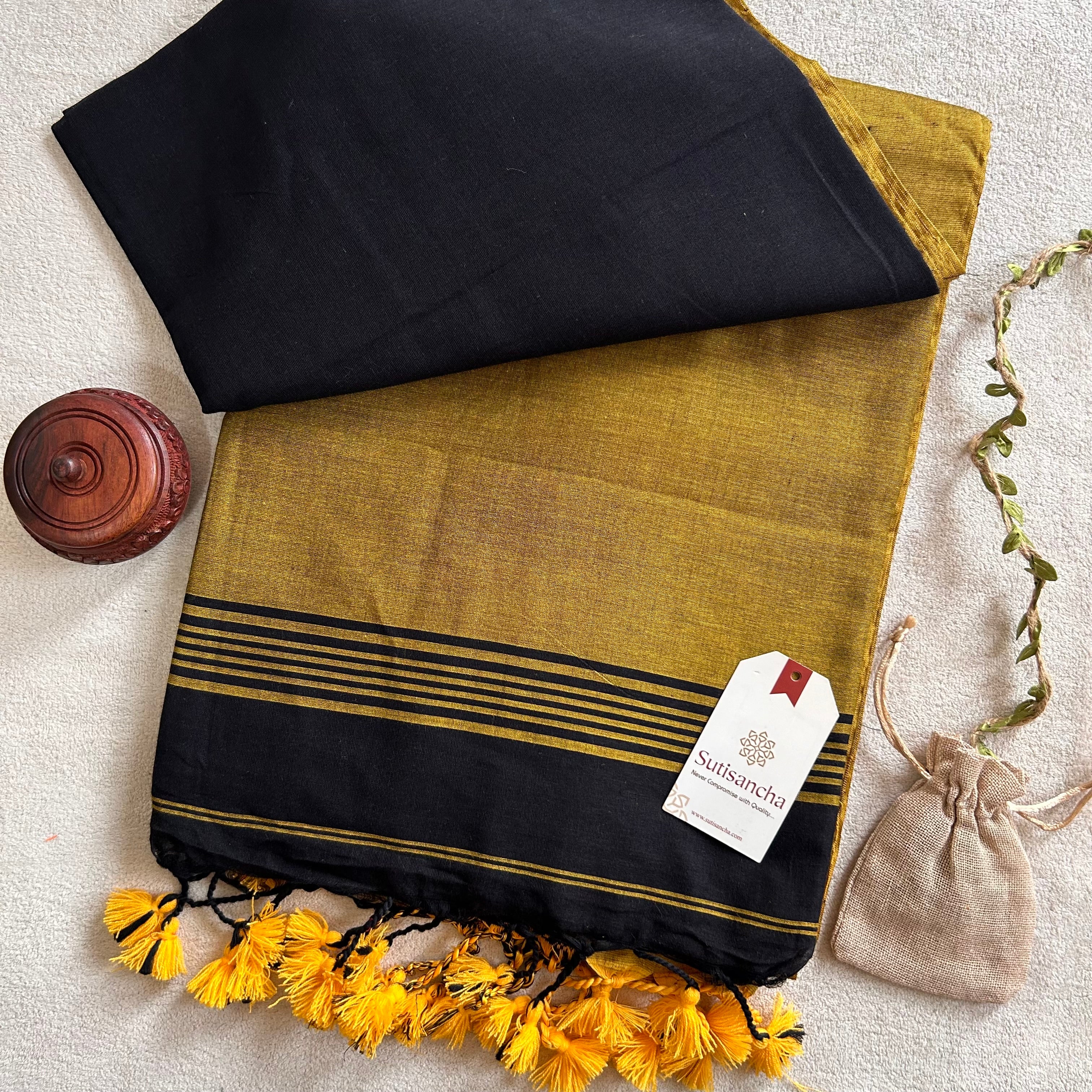 Timeless Weave Bengal Cotton Saree by Sutisancha