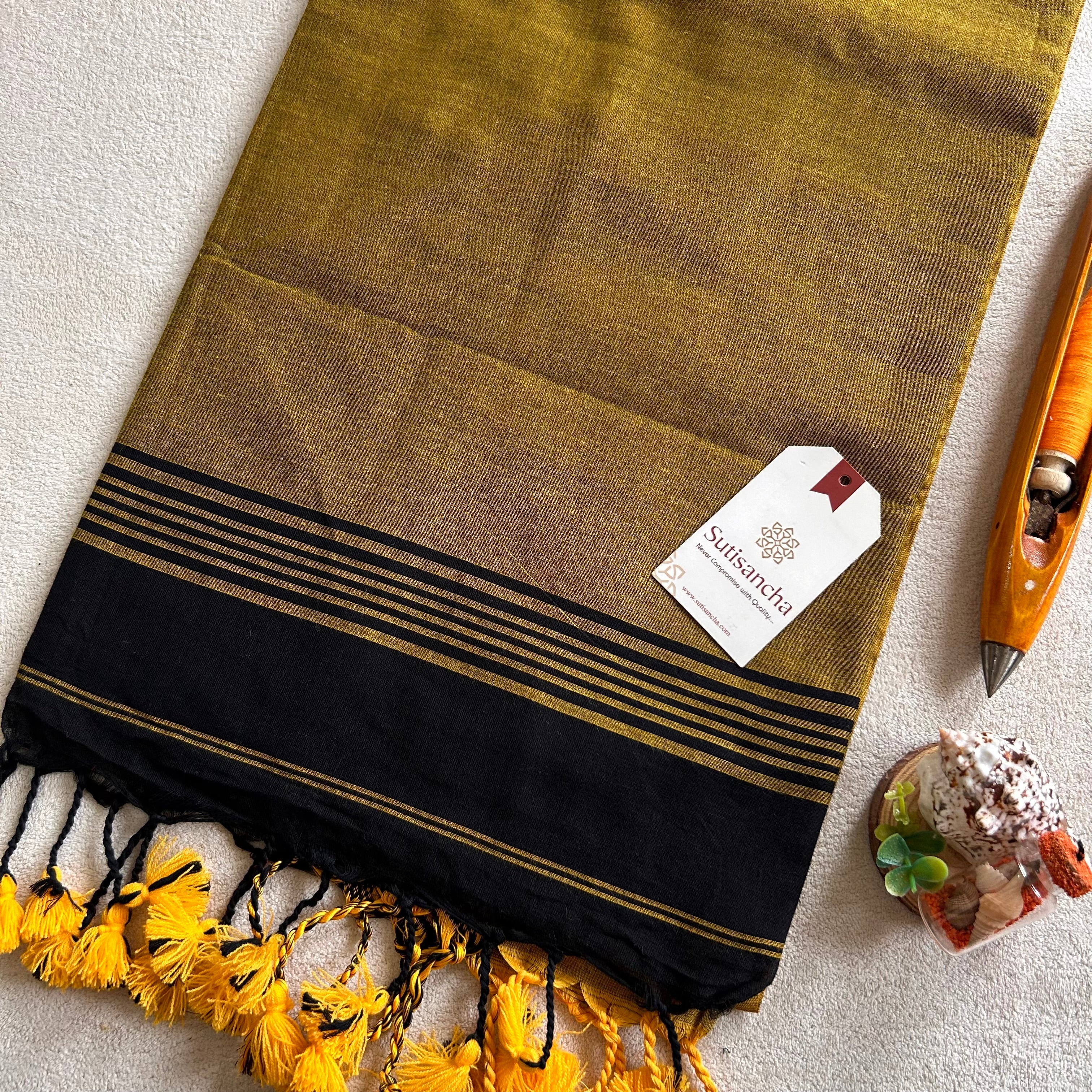 Timeless Weave Bengal Cotton Saree by Sutisancha