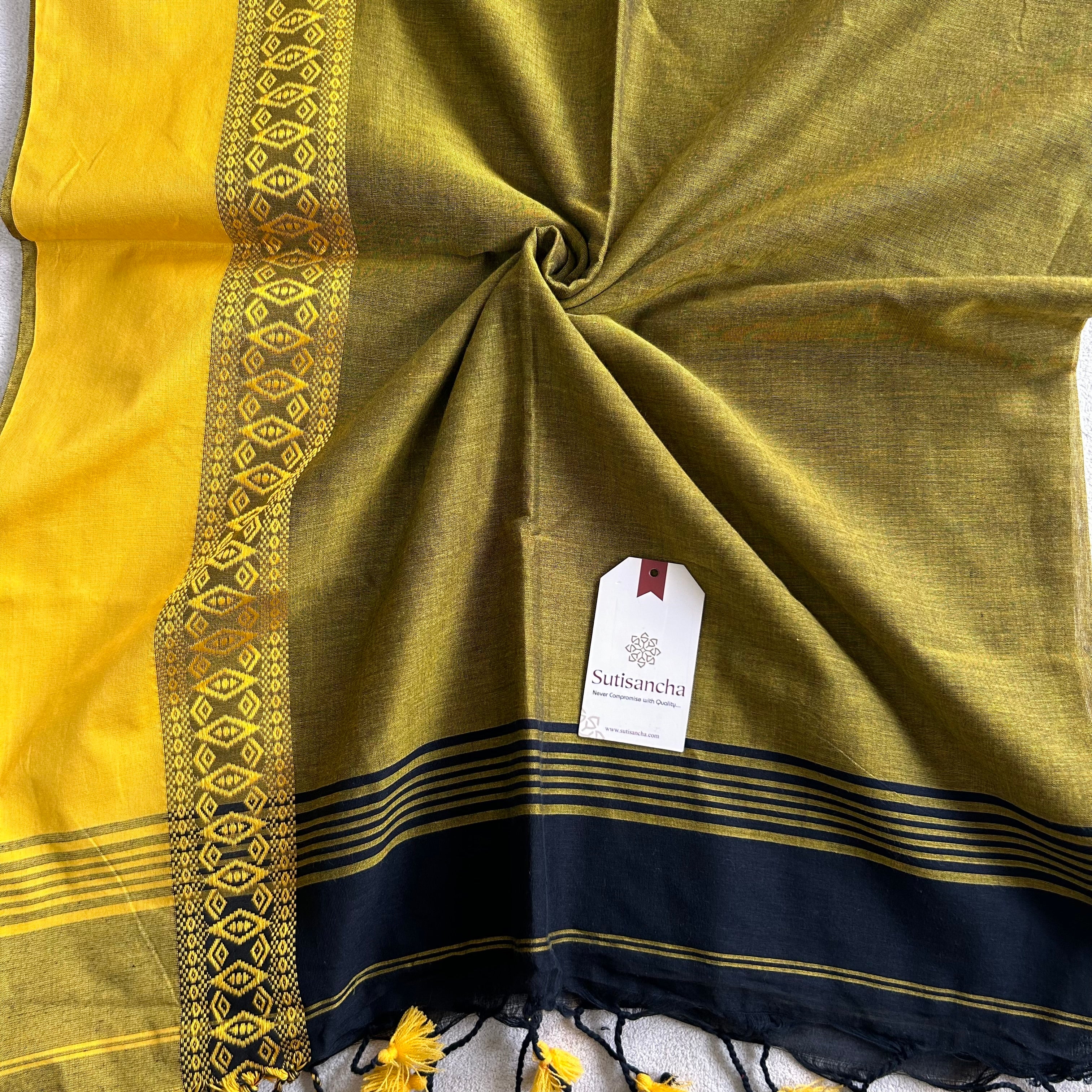 Timeless Weave Bengal Cotton Saree by Sutisancha