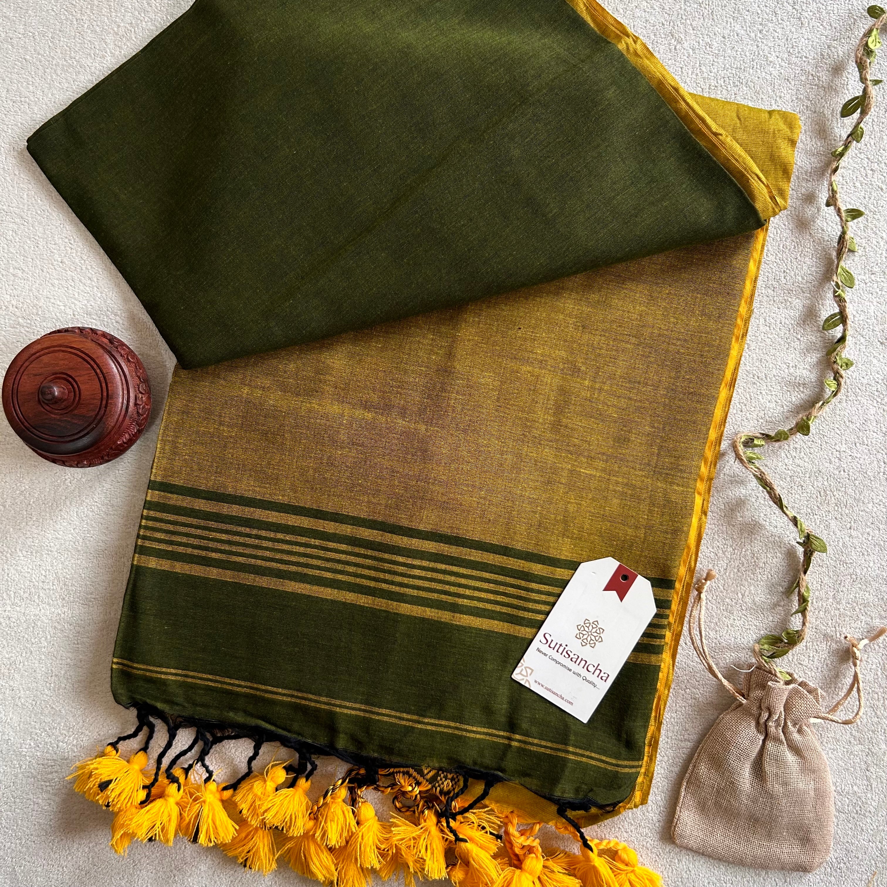 Timeless Weave Bengal Cotton Saree by Sutisancha