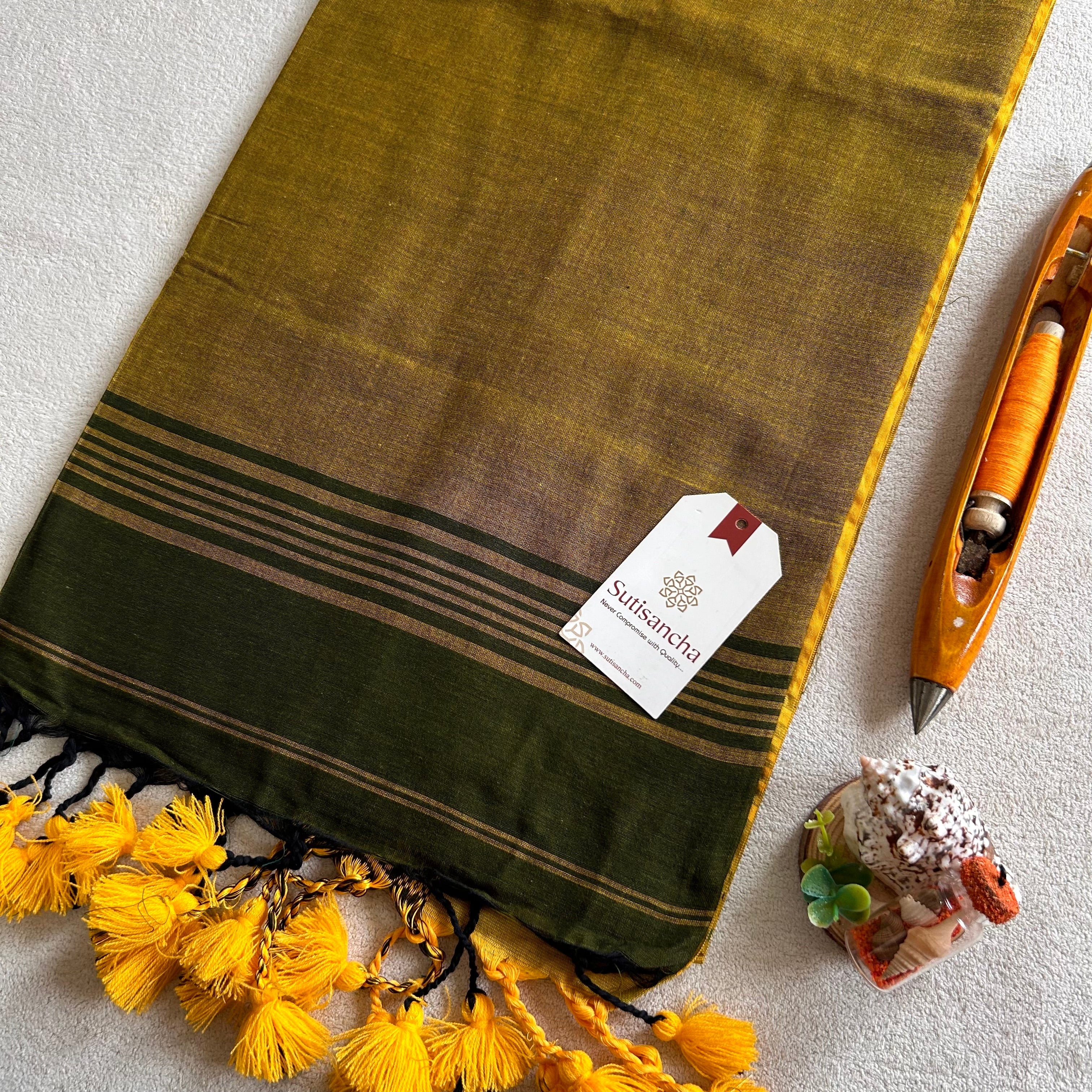 Timeless Weave Bengal Cotton Saree by Sutisancha