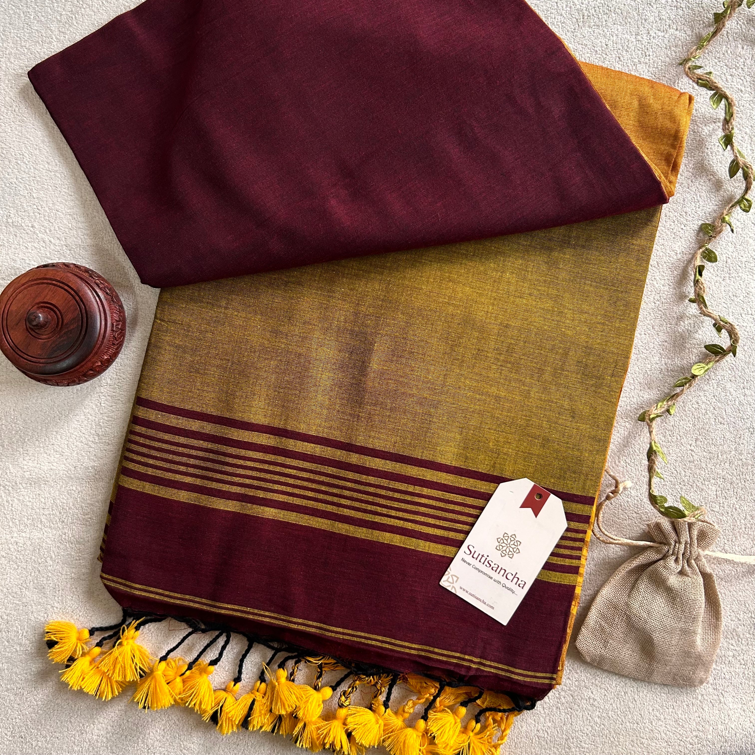 Timeless Weave Bengal Cotton Saree by Sutisancha