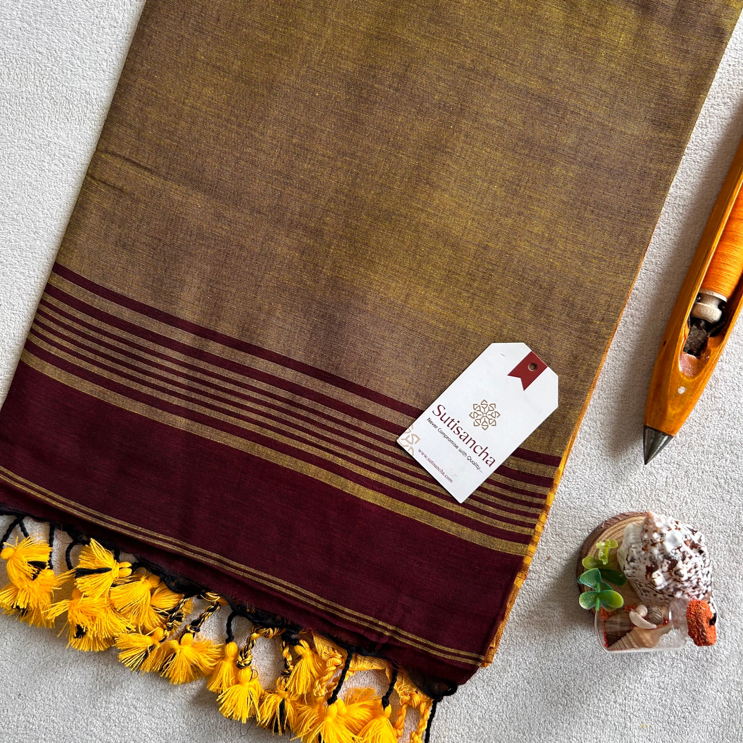 Timeless Weave Bengal Cotton Saree by Sutisancha