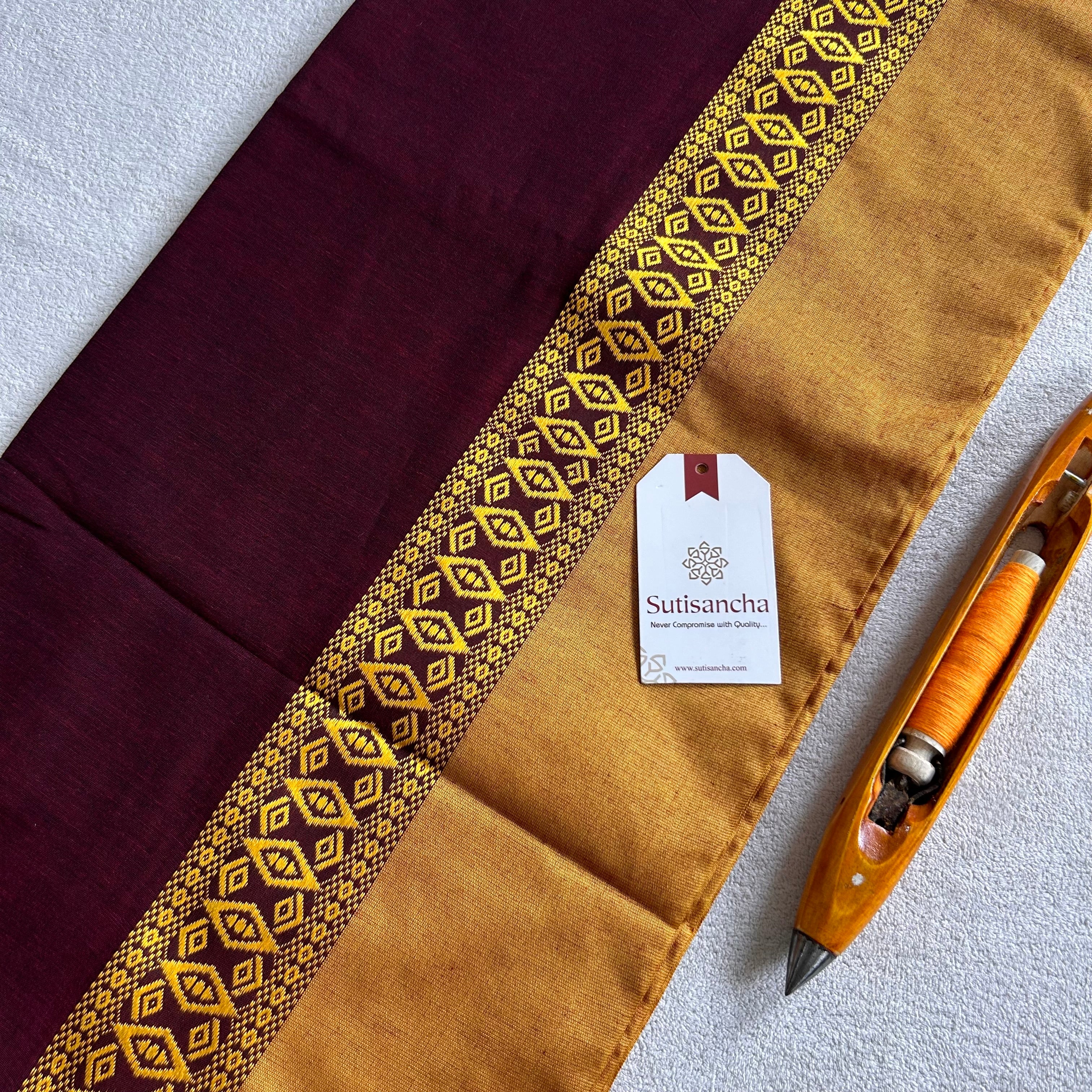 Timeless Weave Bengal Cotton Saree by Sutisancha