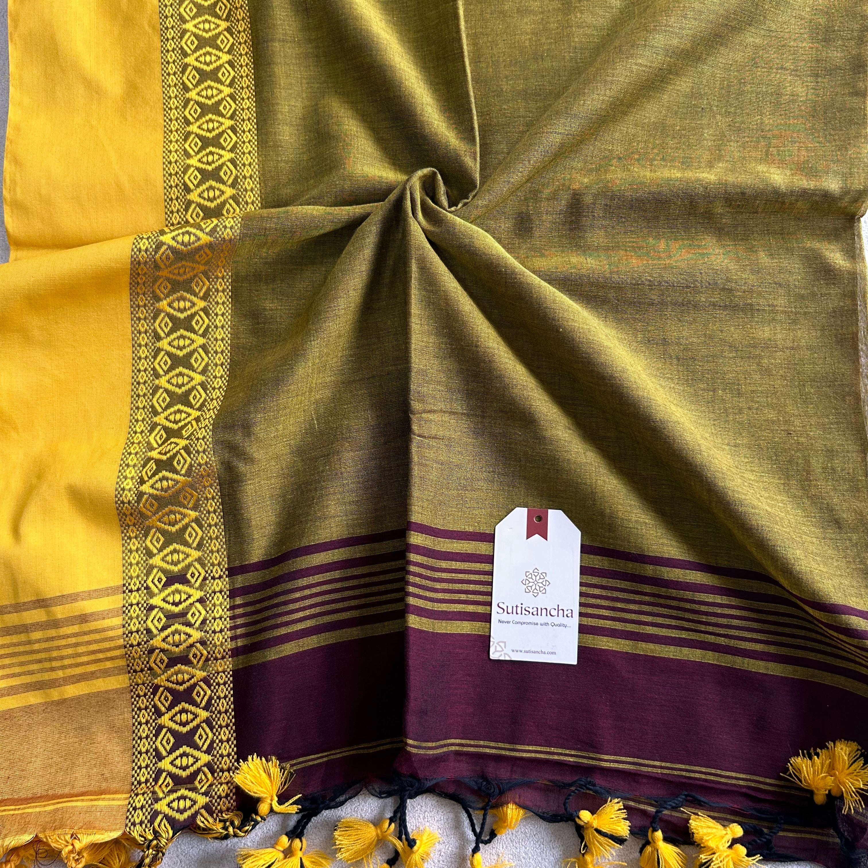 Timeless Weave Bengal Cotton Saree by Sutisancha