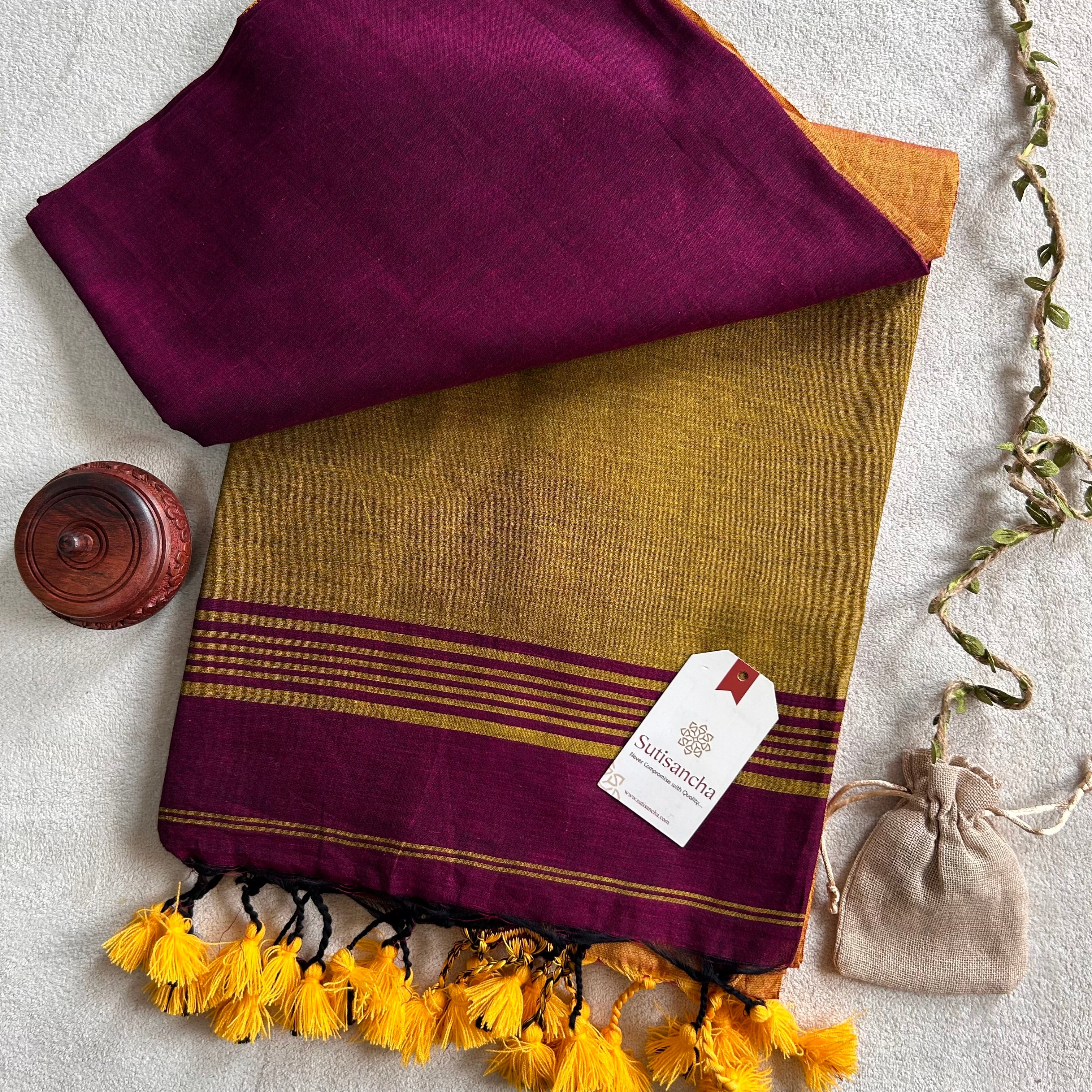 Timeless Weave Bengal Cotton Saree by Sutisancha