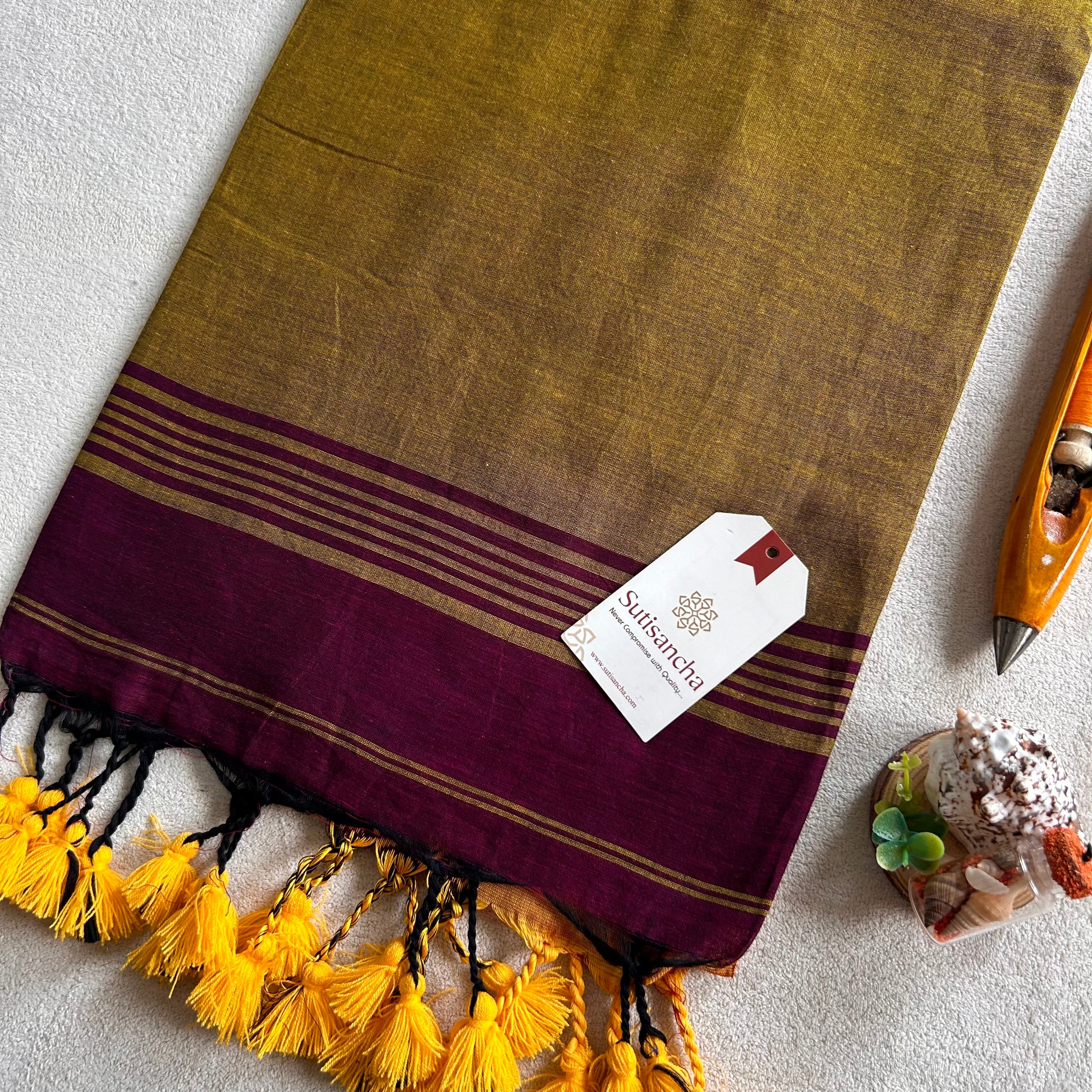 Timeless Weave Bengal Cotton Saree by Sutisancha