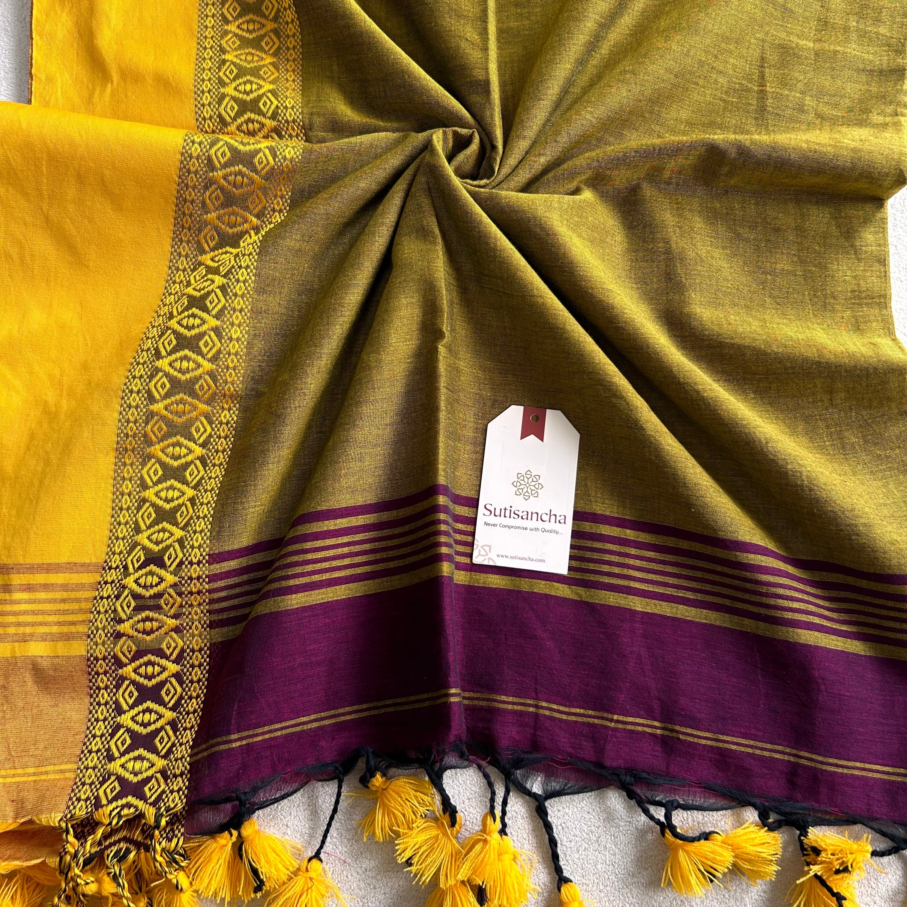 Timeless Weave Bengal Cotton Saree by Sutisancha