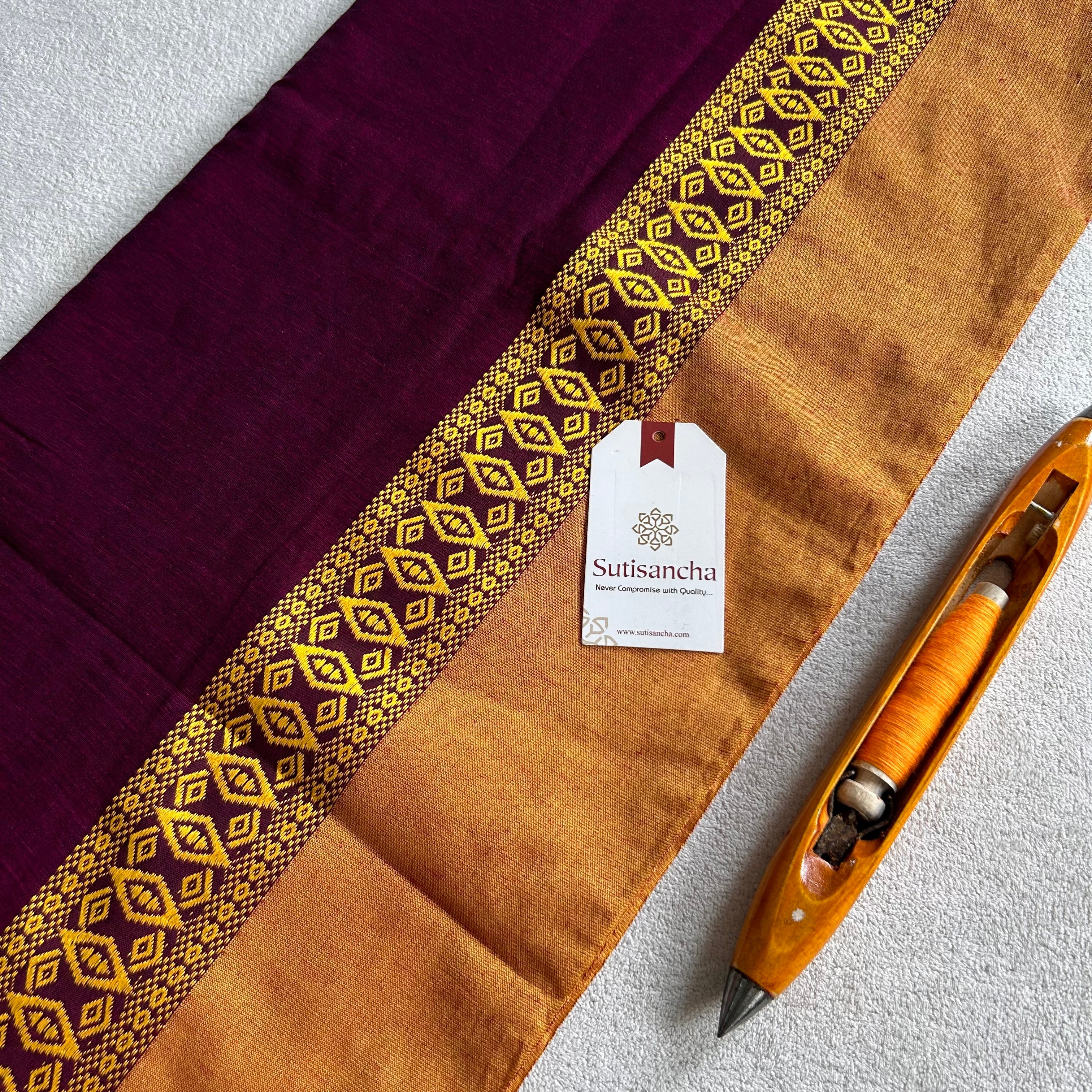 Timeless Weave Bengal Cotton Saree by Sutisancha