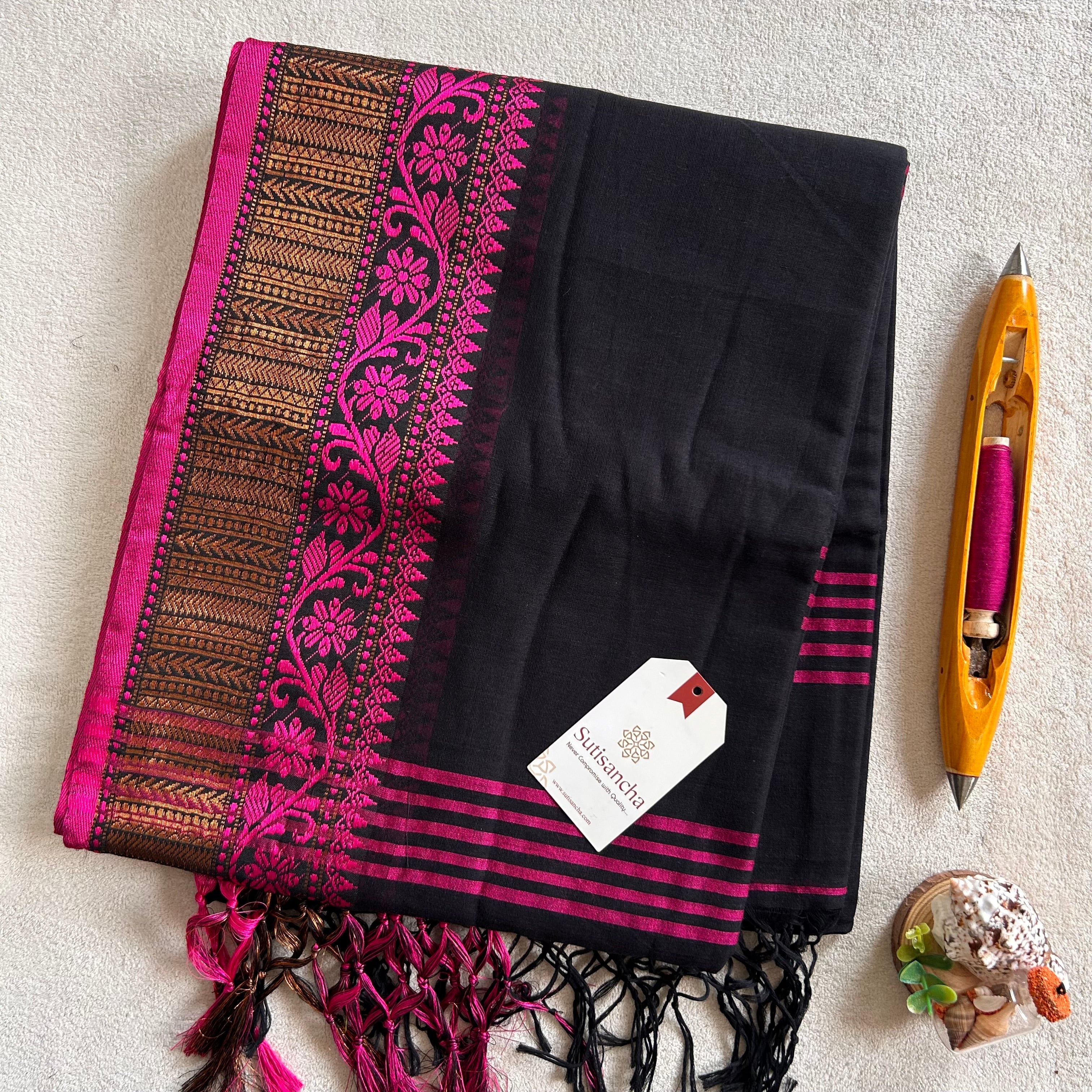 Sutisancha Heritage Bengal Cotton Saree with Timeless Weave