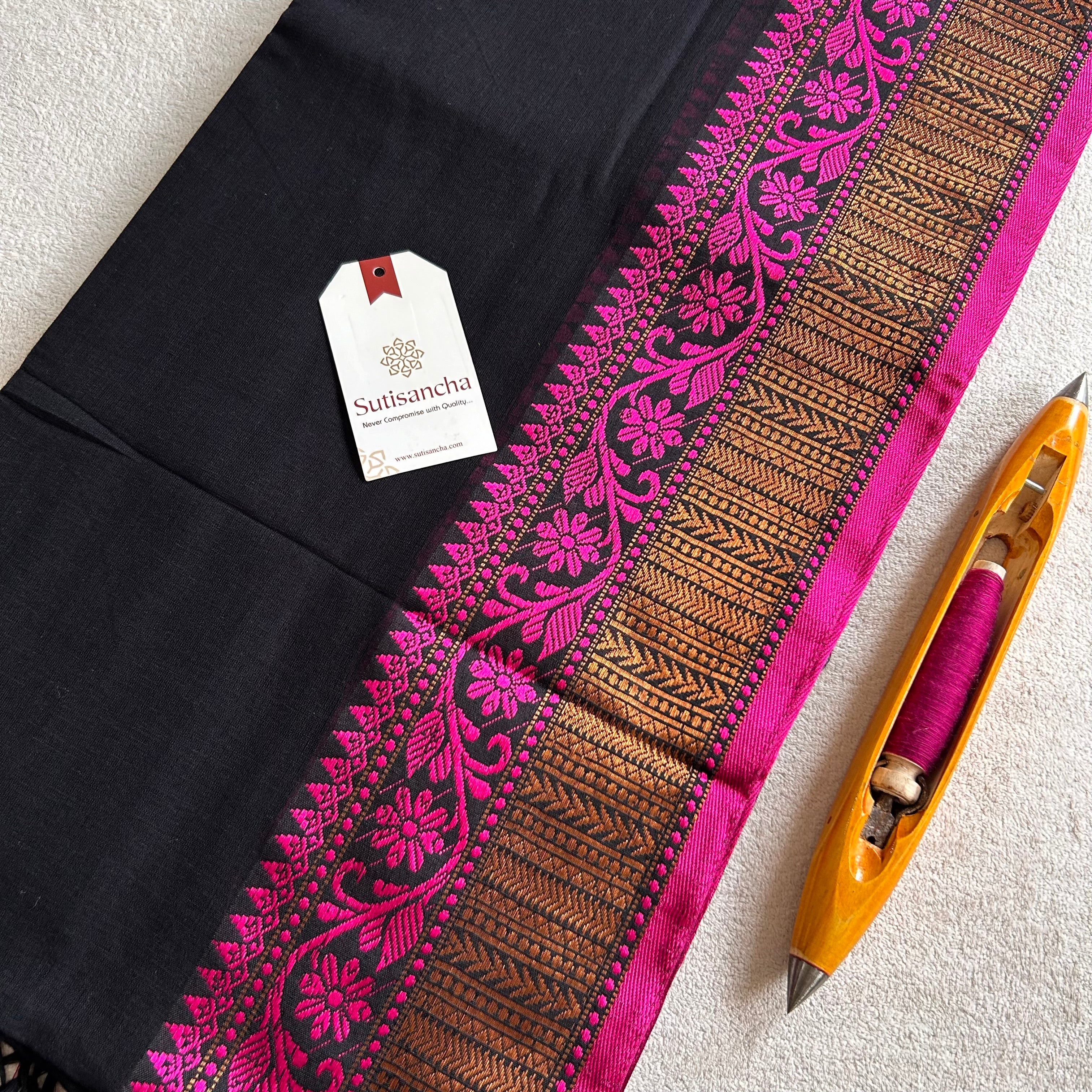 Sutisancha Heritage Bengal Cotton Saree with Timeless Weave