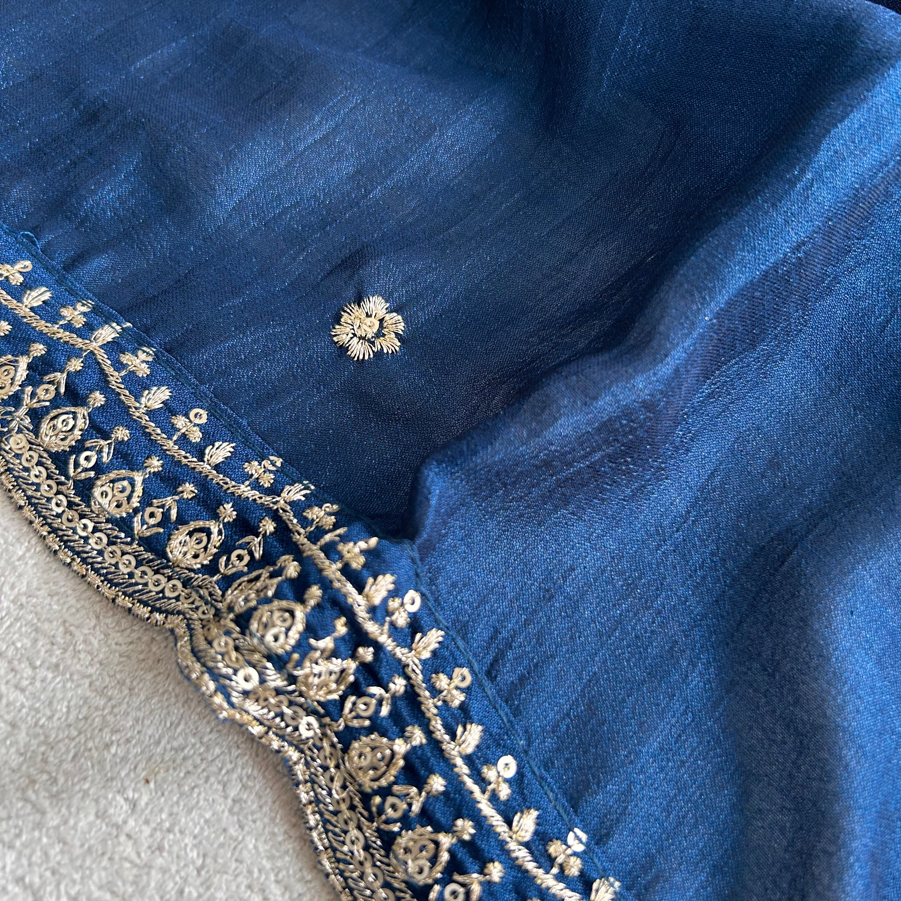 Elegant Vichitra Silk Dupatta with Intricate Thread Work Border by Sutisancha