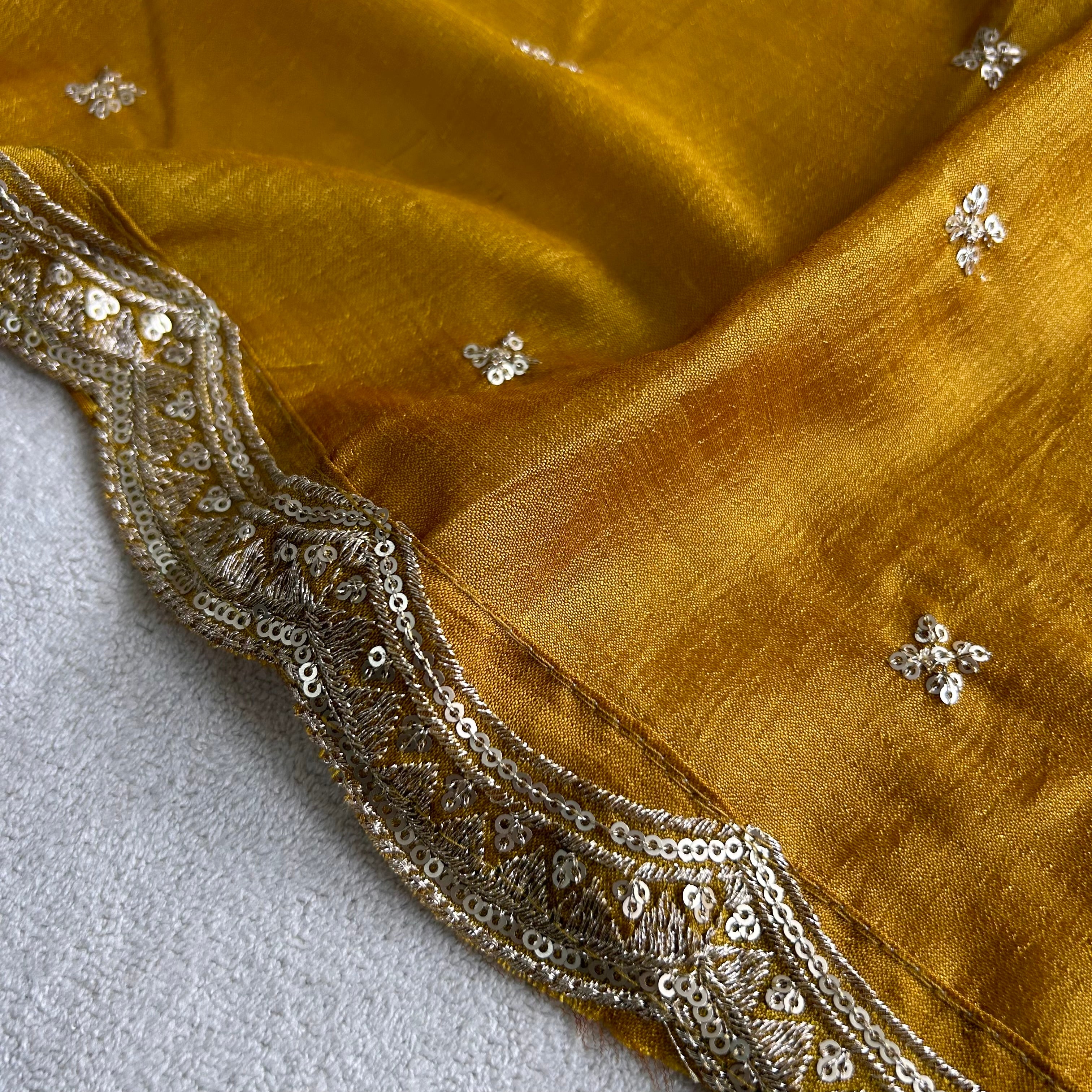 Elegant Vichitra Silk Dupatta with Intricate Thread Work Border by Sutisancha