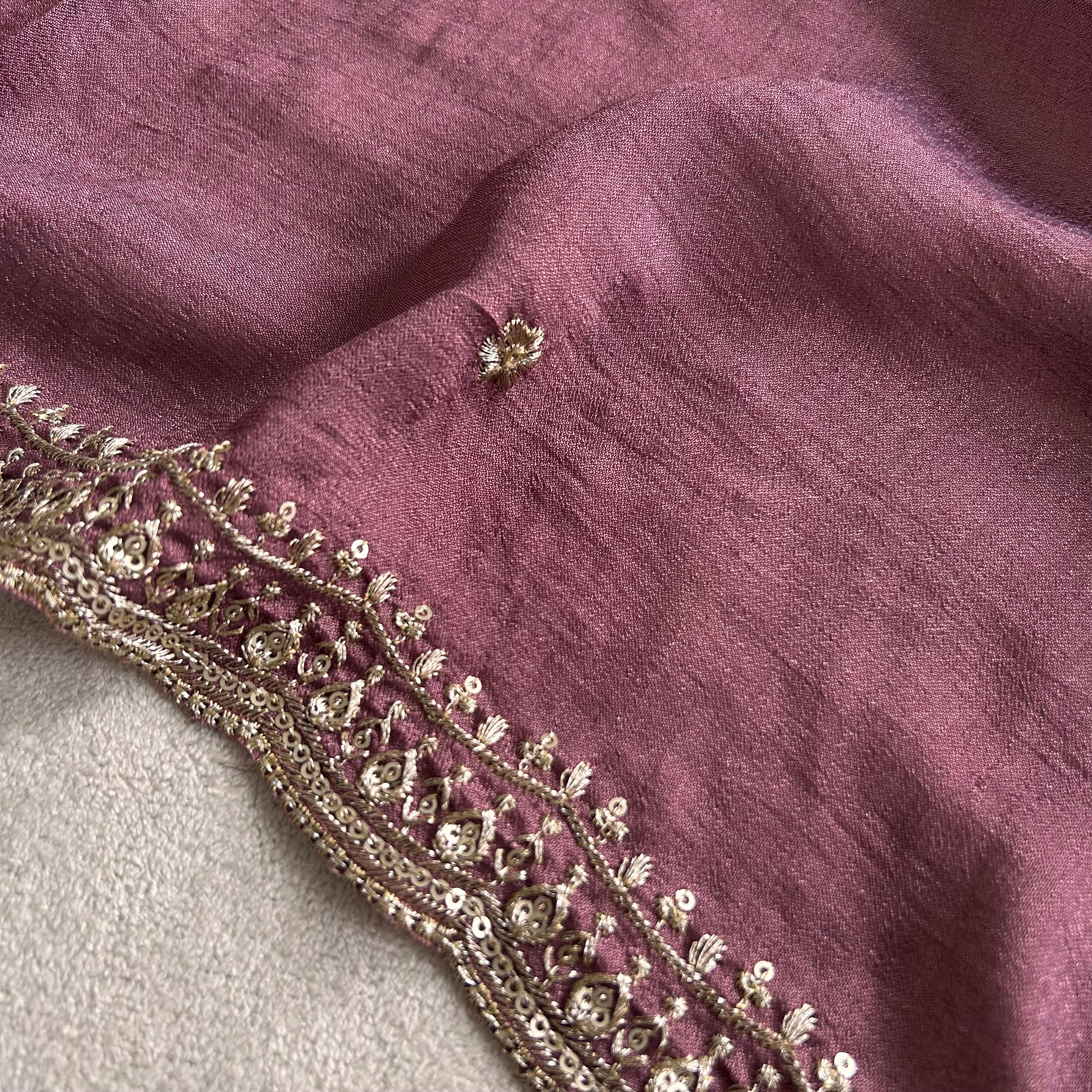 Elegant Vichitra Silk Dupatta with Intricate Thread Work Border by Sutisancha