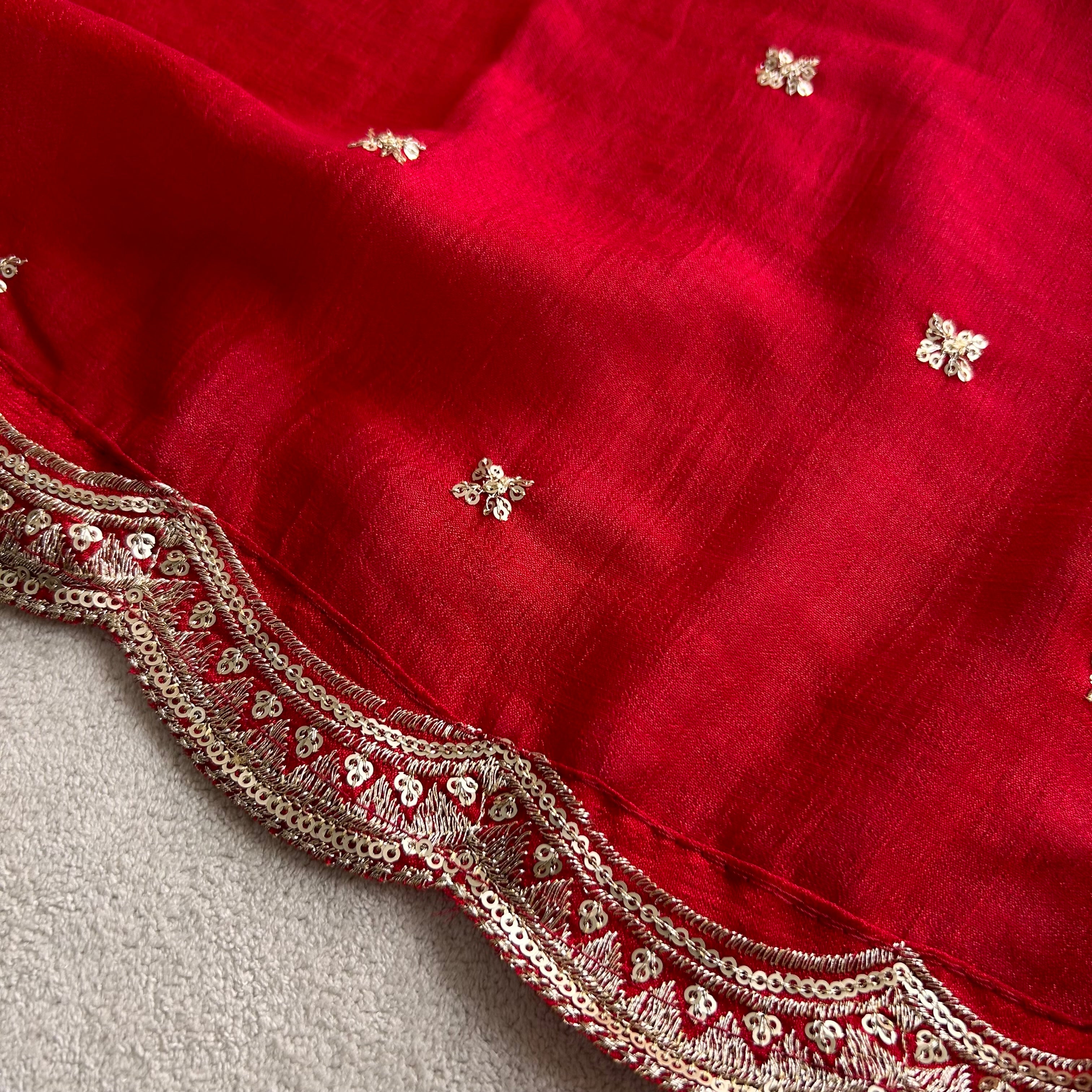 Elegant Vichitra Silk Dupatta with Intricate Thread Work Border by Sutisancha