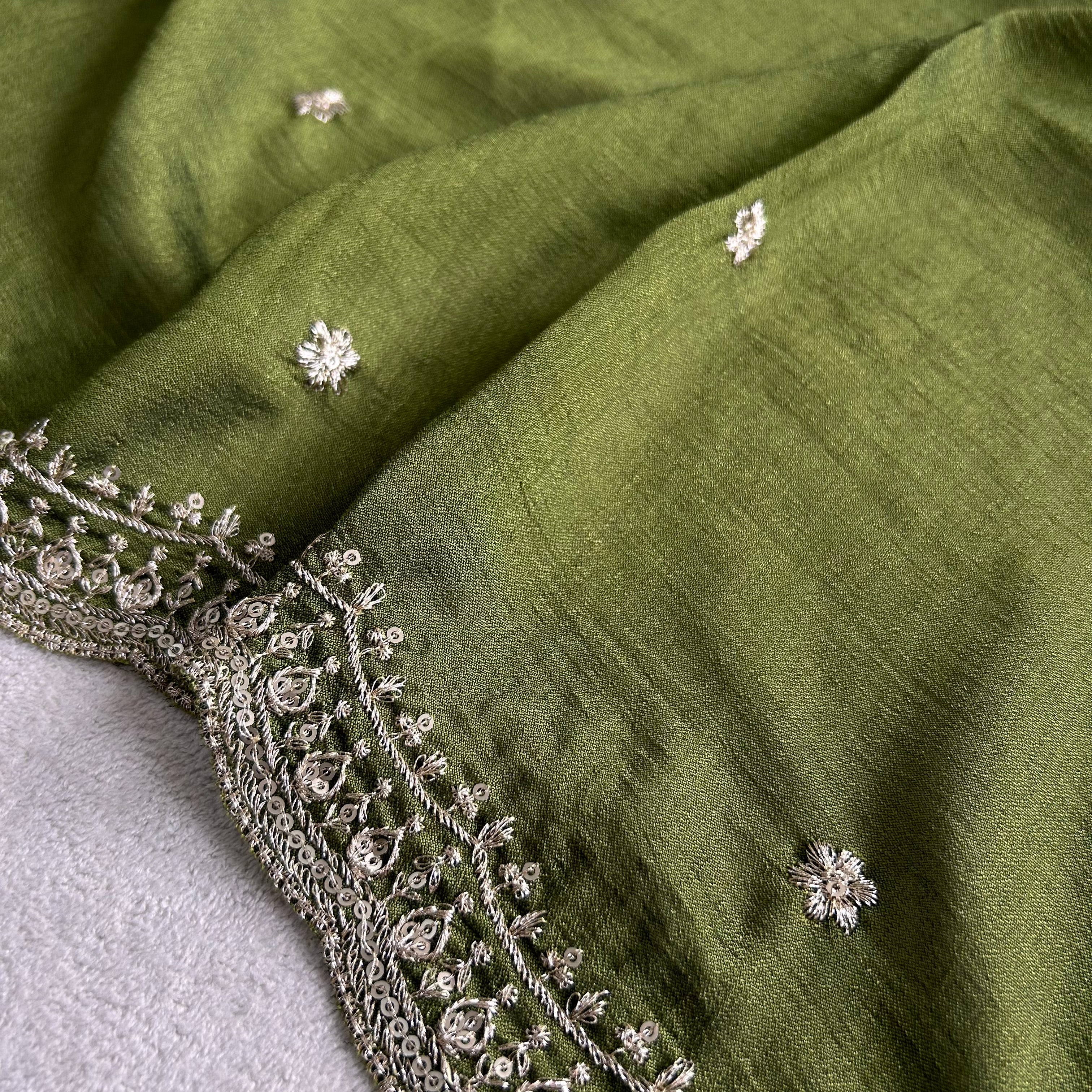 Elegant Vichitra Silk Dupatta with Intricate Thread Work Border by Sutisancha