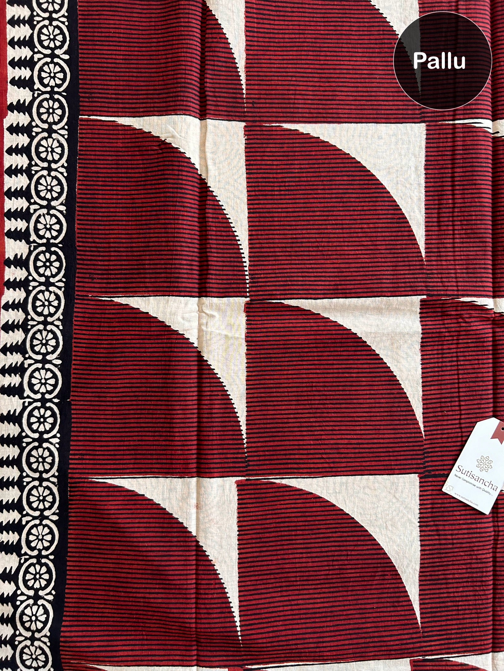 Bagru Hand Block Printed Mulmul Cotton Saree