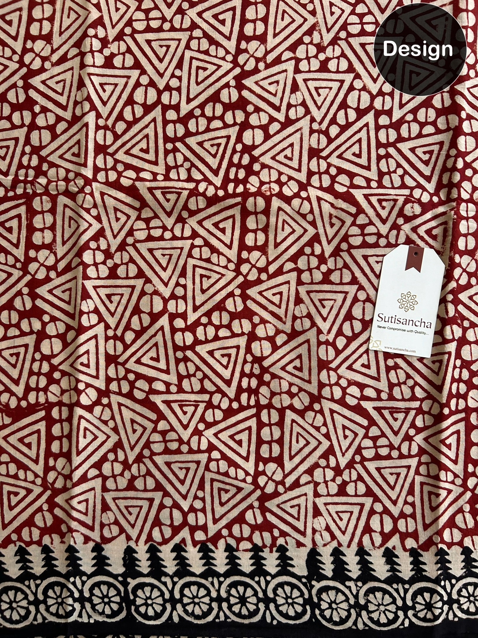 Bagru Hand Block Printed Mulmul Cotton Saree