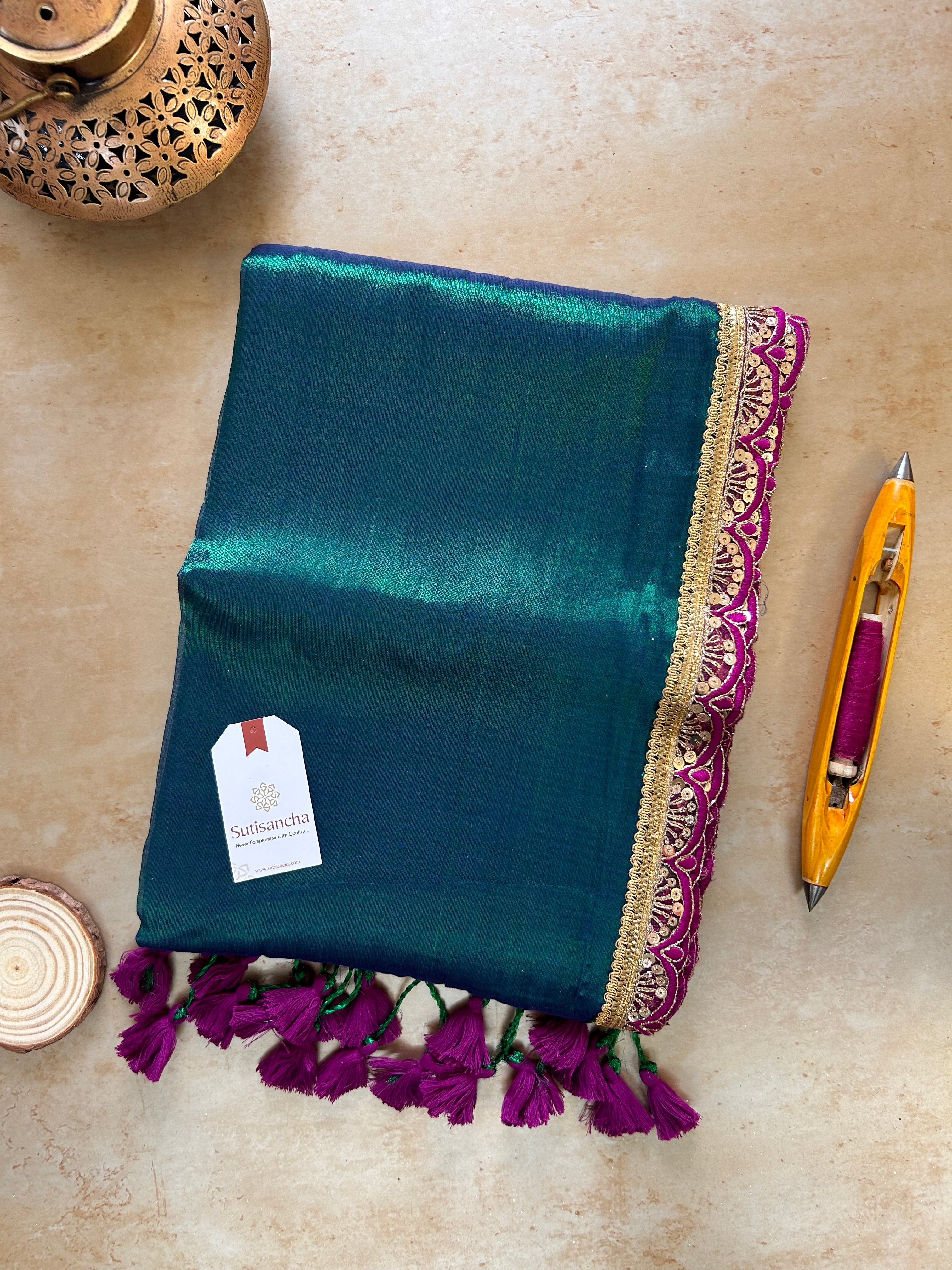 The Luxe Gleam Tissue Cotton Saree