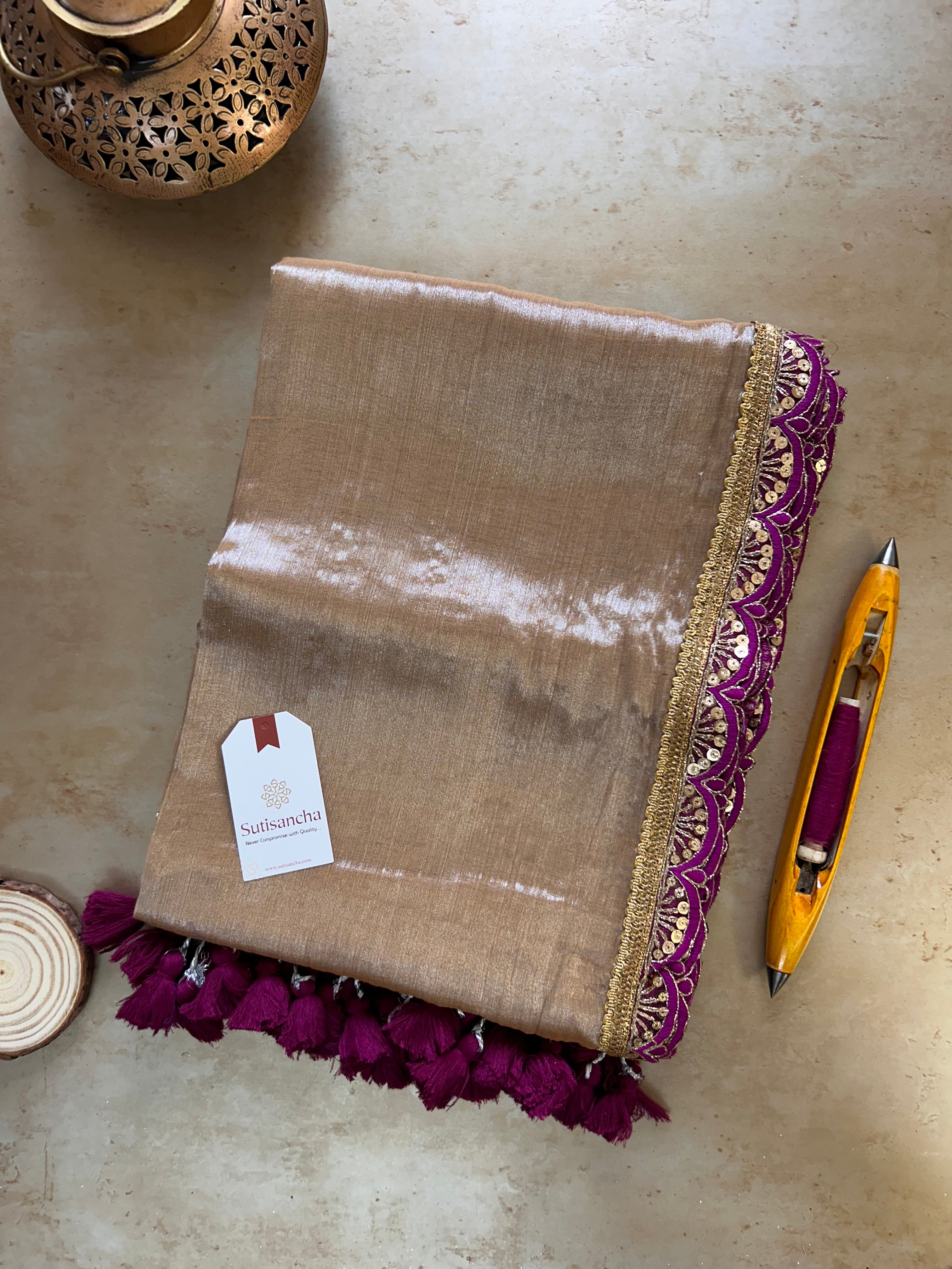 The Luxe Gleam Tissue Cotton Saree