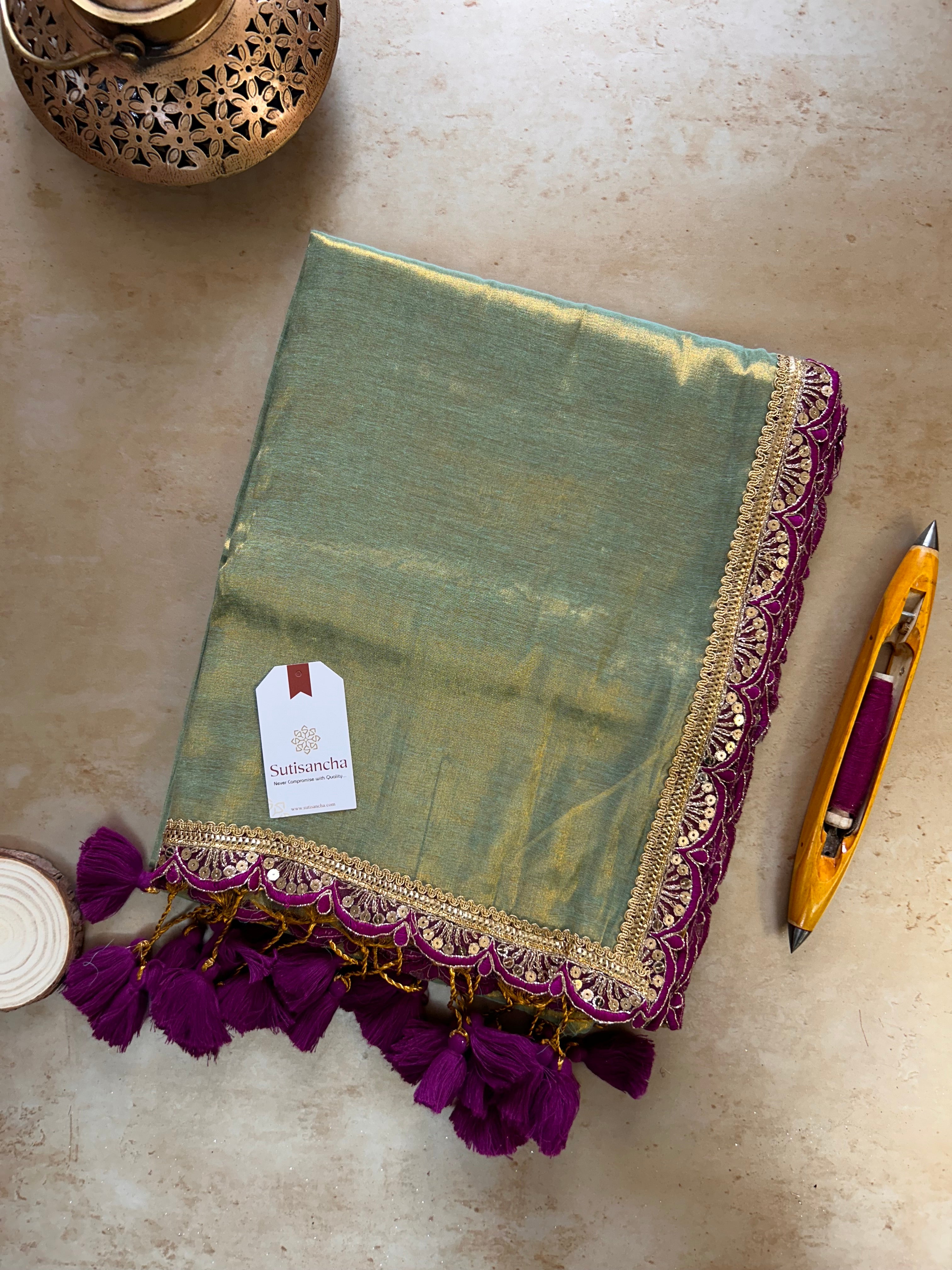 The Luxe Gleam Tissue Cotton Saree