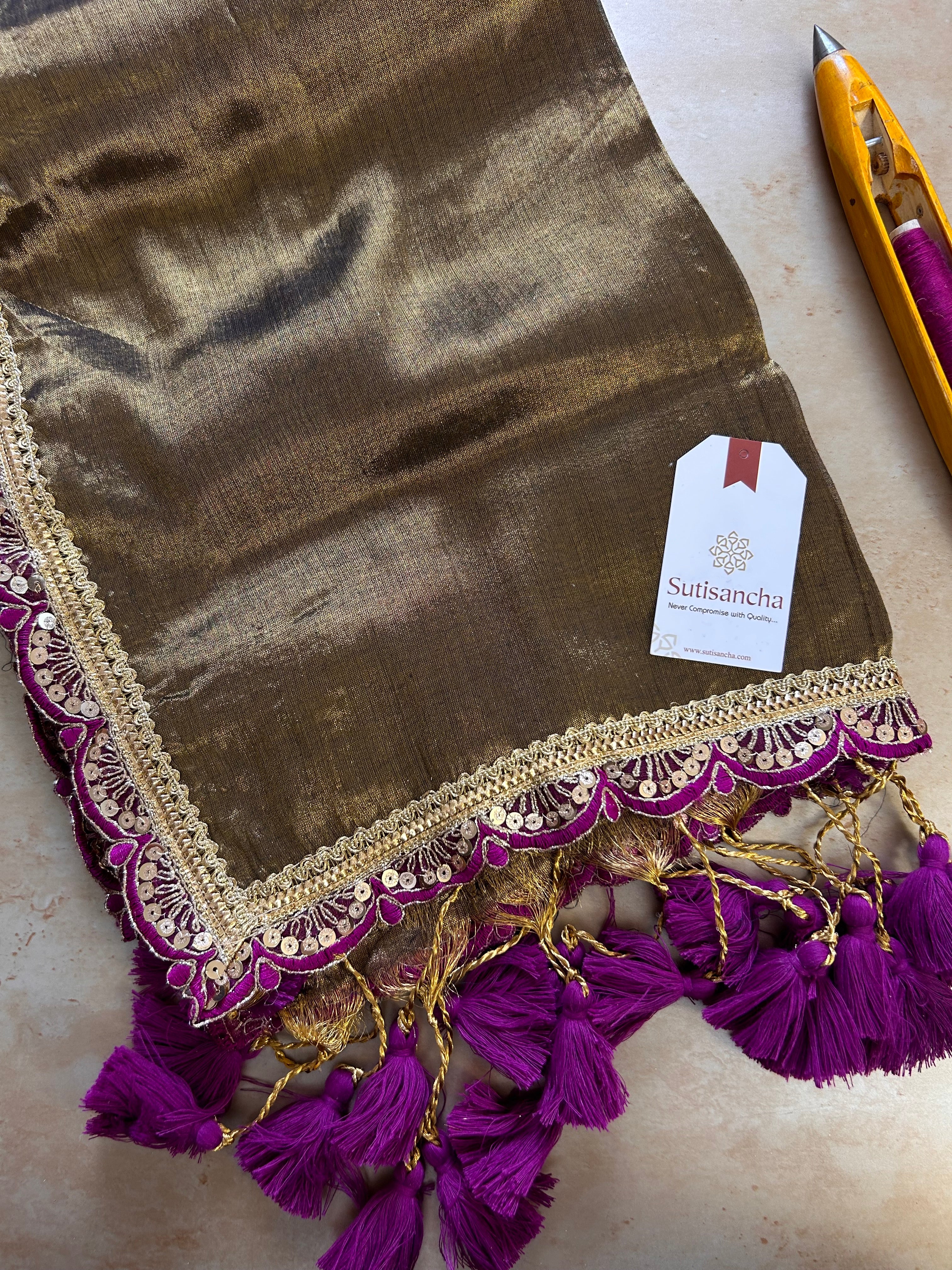 The Luxe Gleam Tissue Cotton Saree