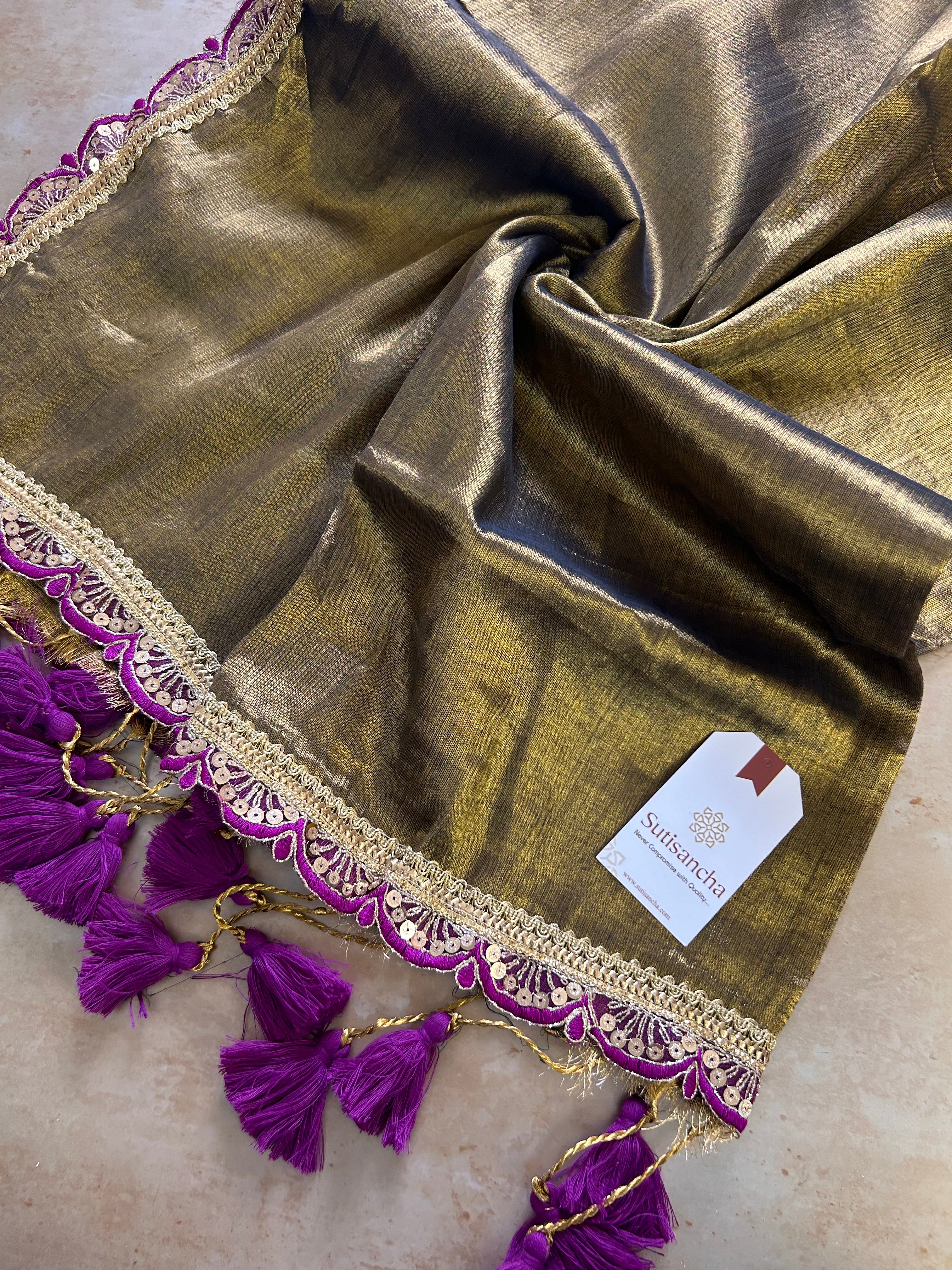 The Luxe Gleam Tissue Cotton Saree