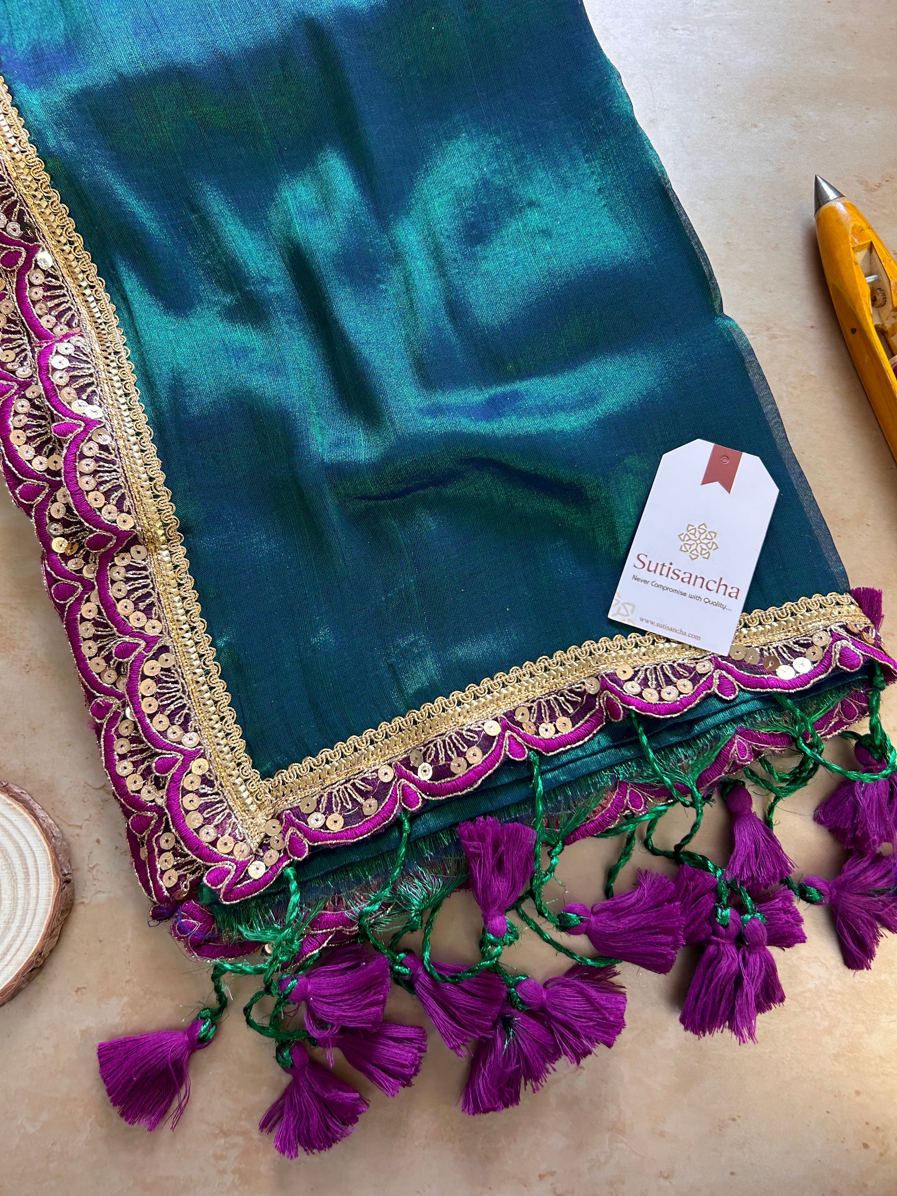The Luxe Gleam Tissue Cotton Saree