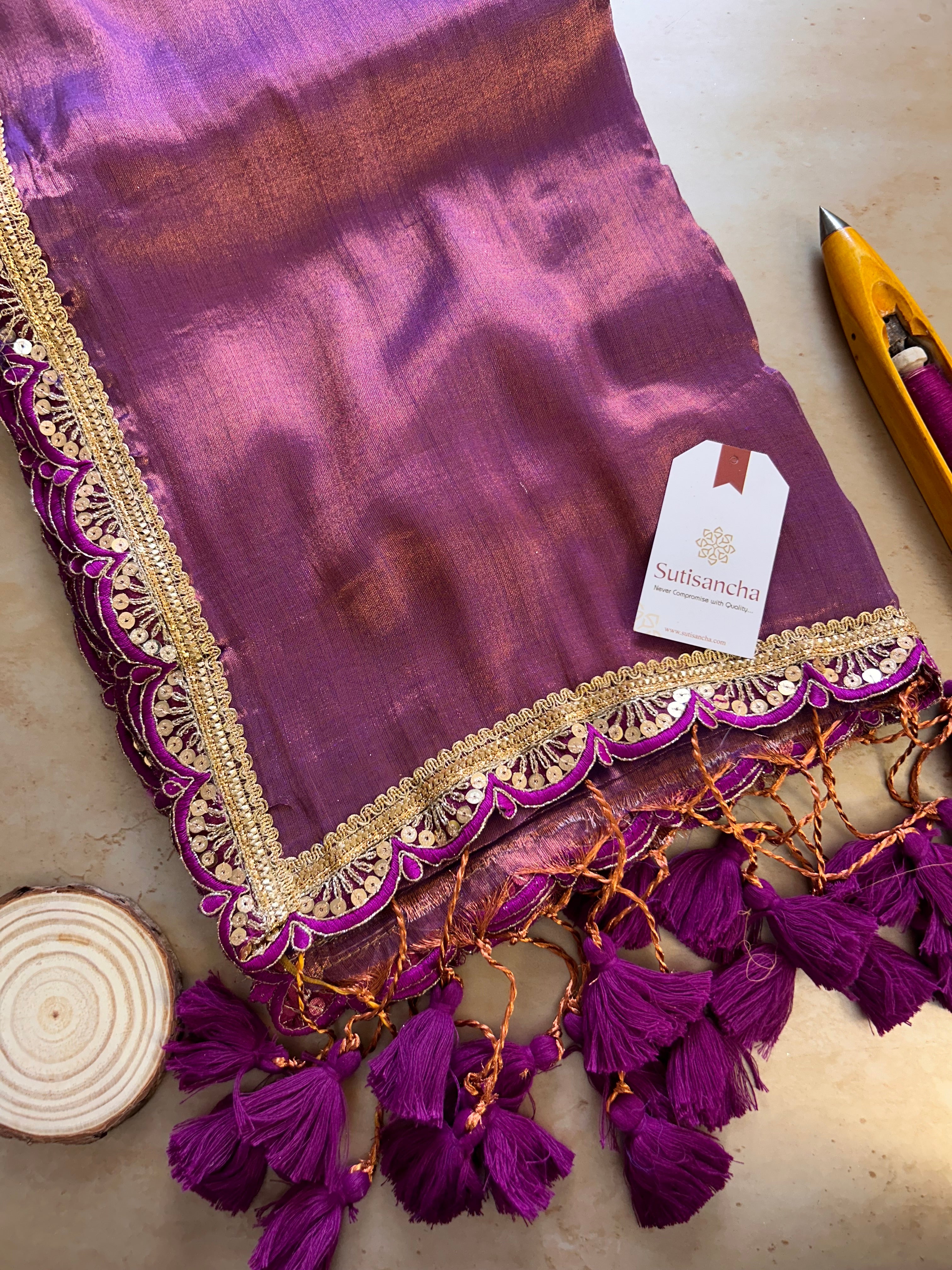 The Luxe Gleam Tissue Cotton Saree