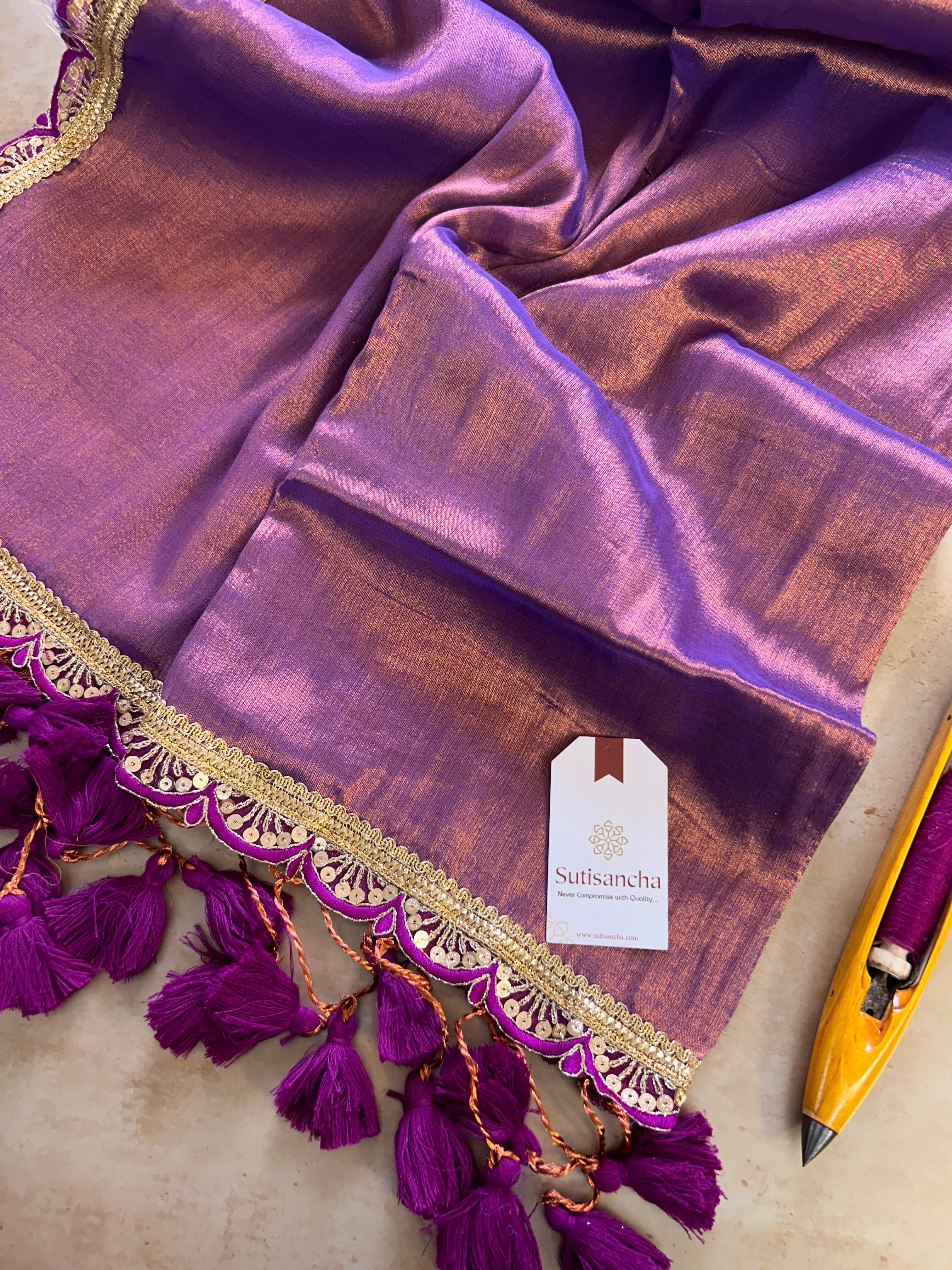 The Luxe Gleam Tissue Cotton Saree