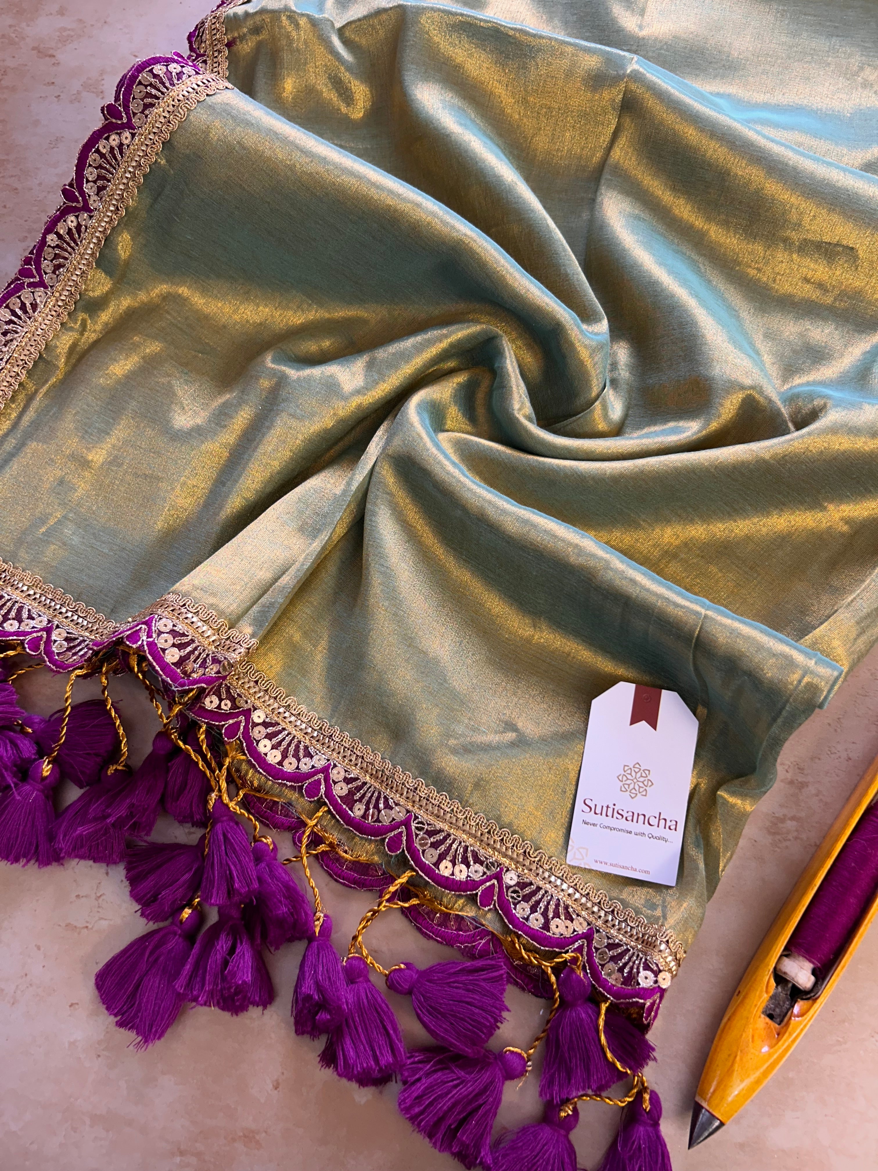 The Luxe Gleam Tissue Cotton Saree