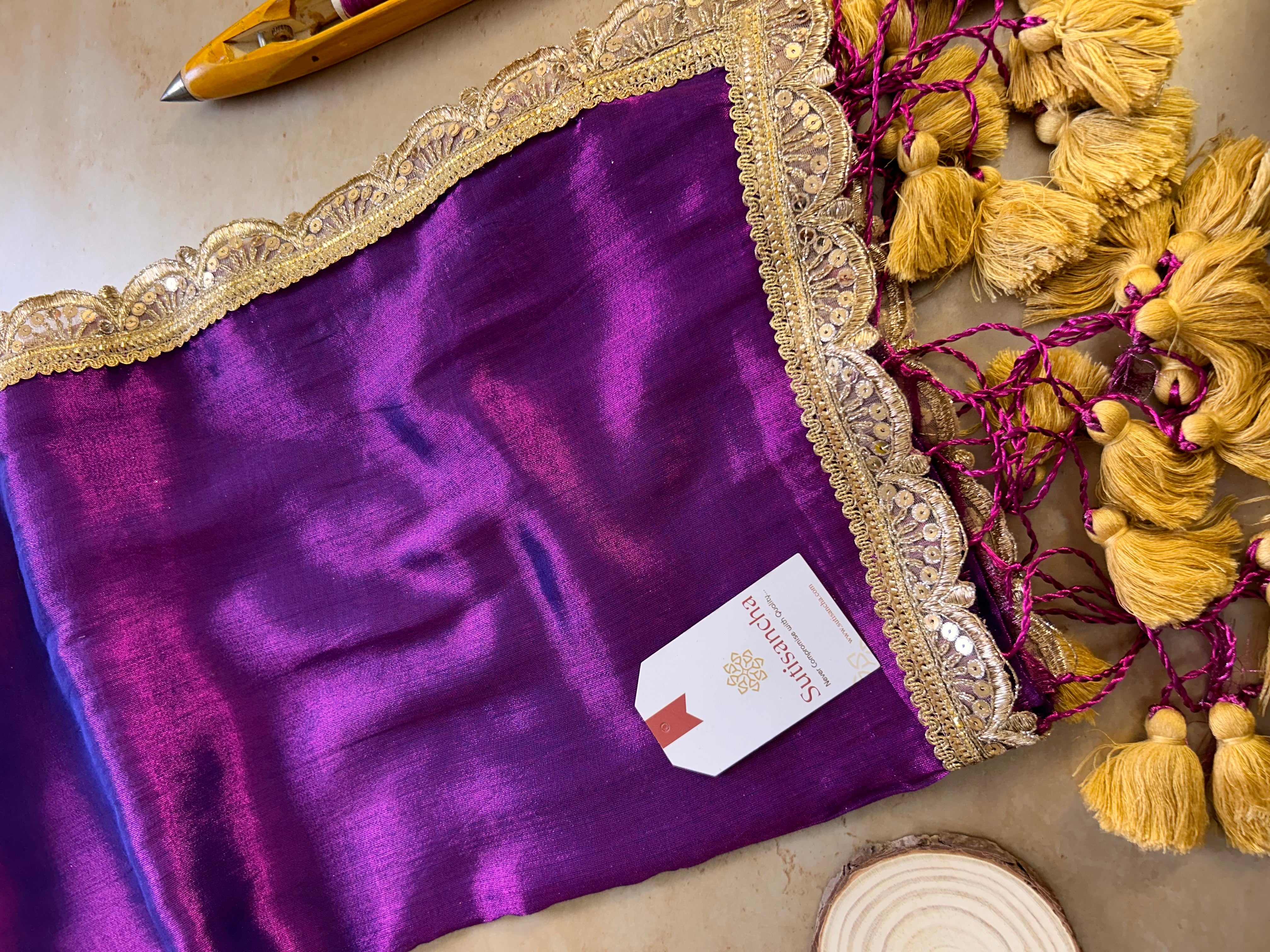 The Luxe Gleam Tissue Cotton Saree