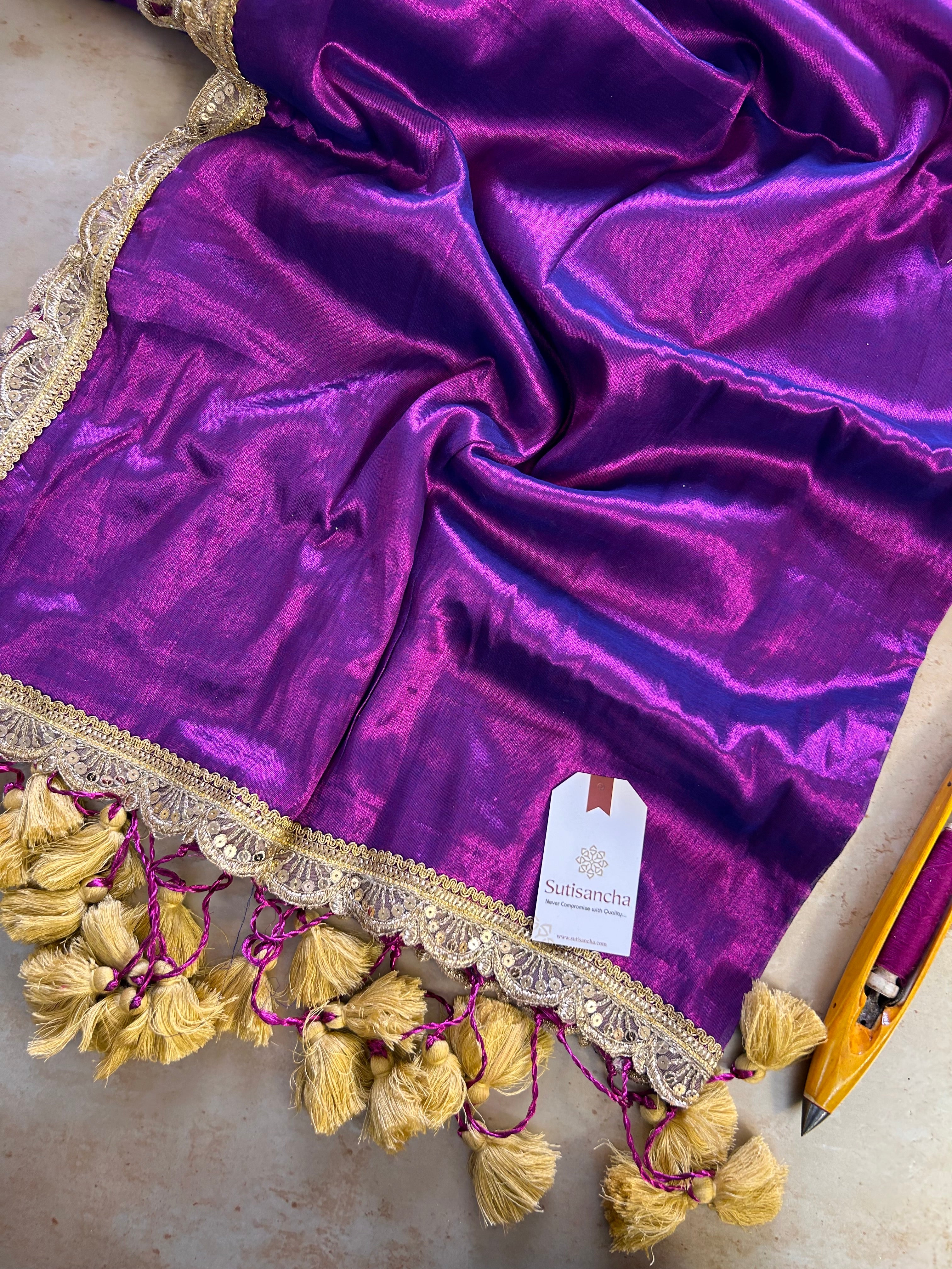 The Luxe Gleam Tissue Cotton Saree