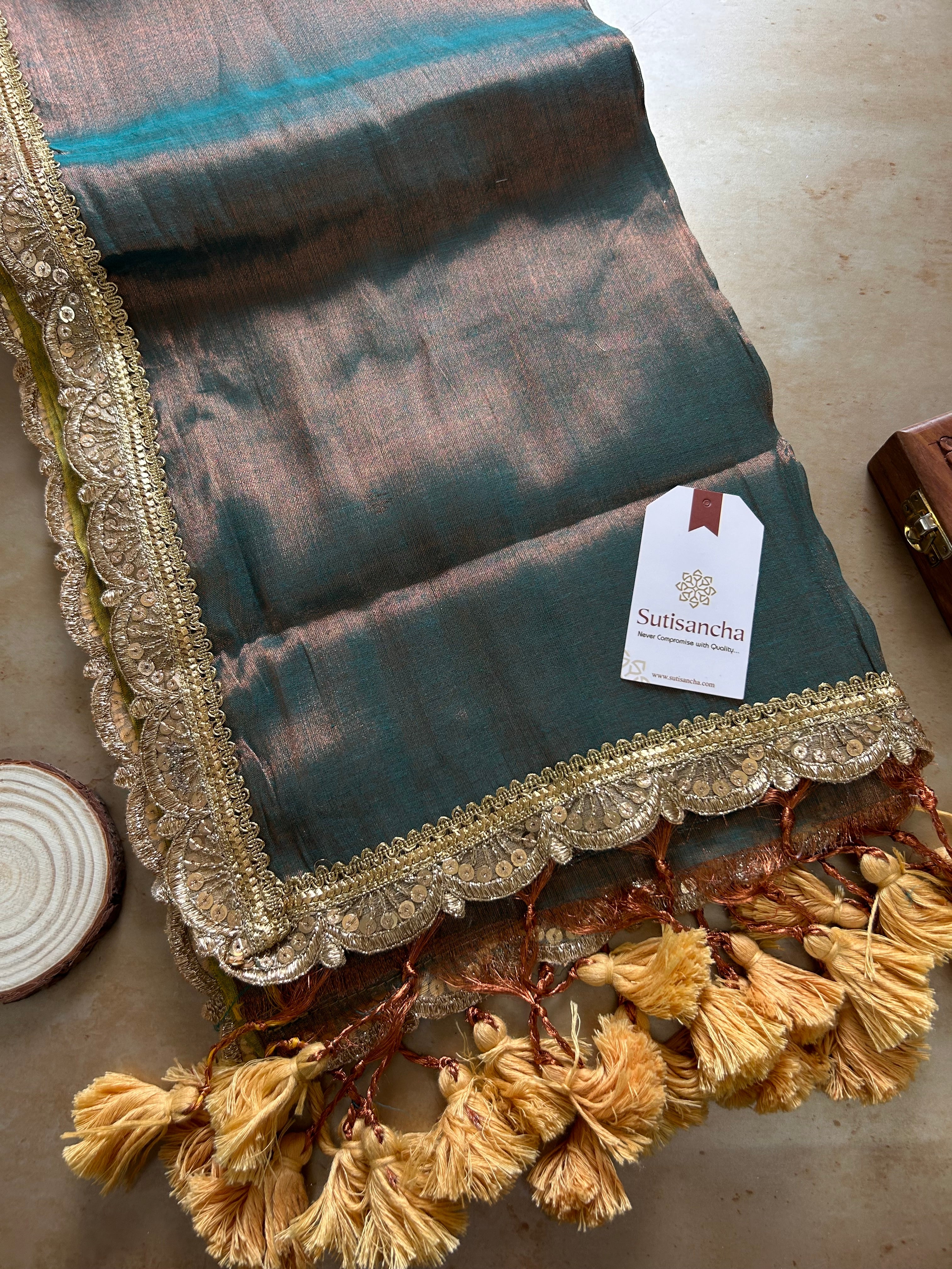The Luxe Gleam Tissue Cotton Saree