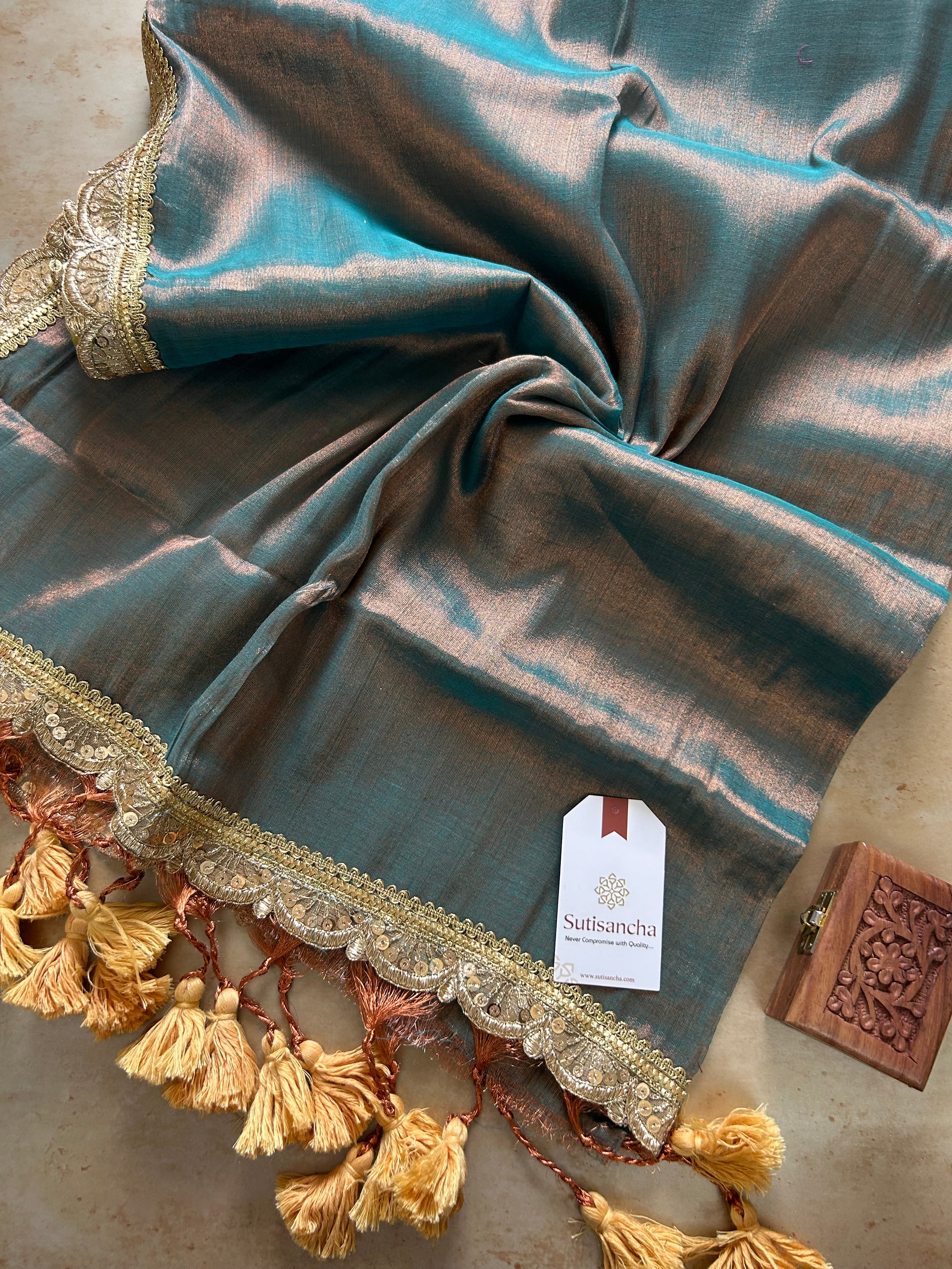 The Luxe Gleam Tissue Cotton Saree