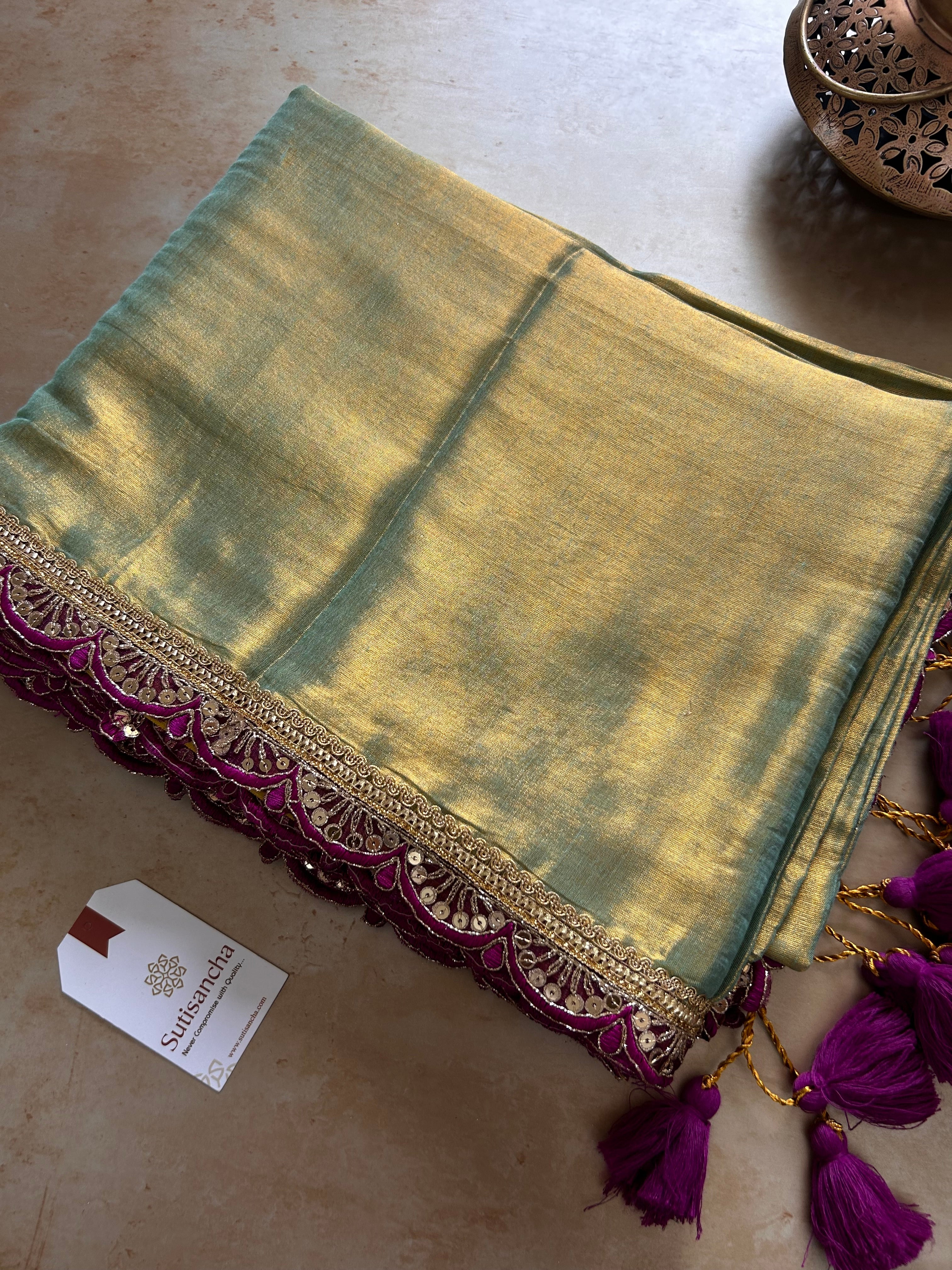 The Luxe Gleam Tissue Cotton Saree