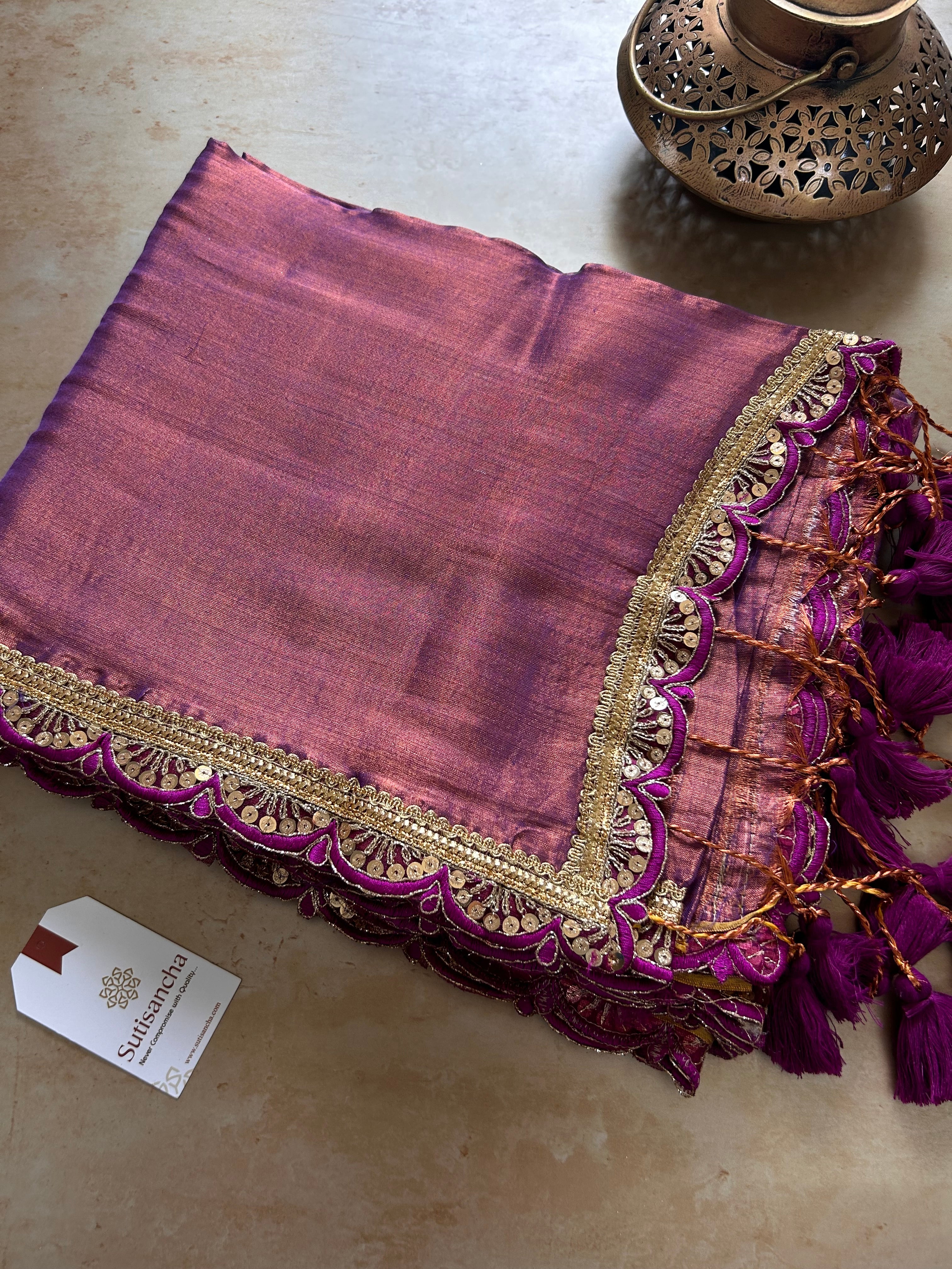 The Luxe Gleam Tissue Cotton Saree