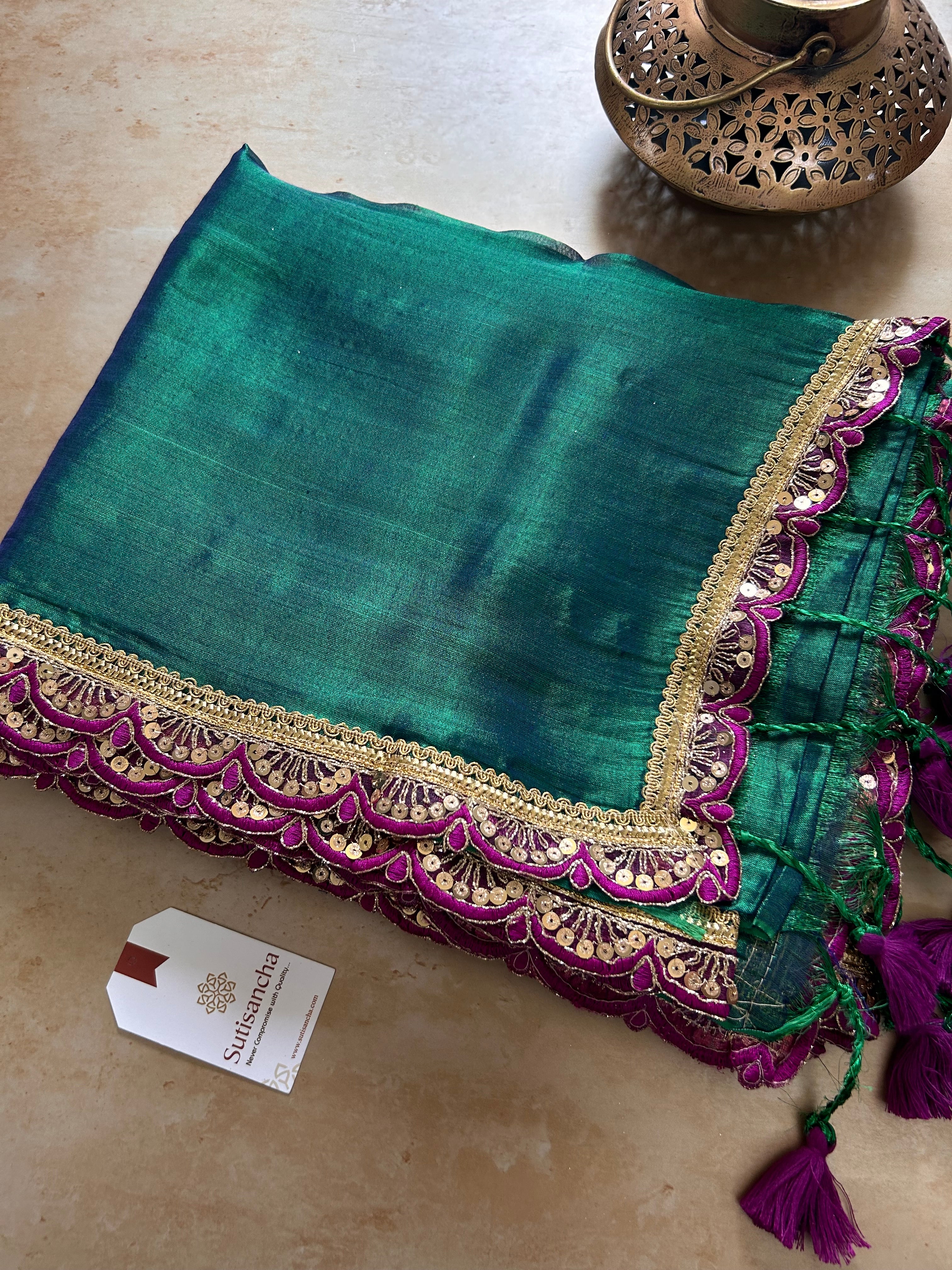 The Luxe Gleam Tissue Cotton Saree