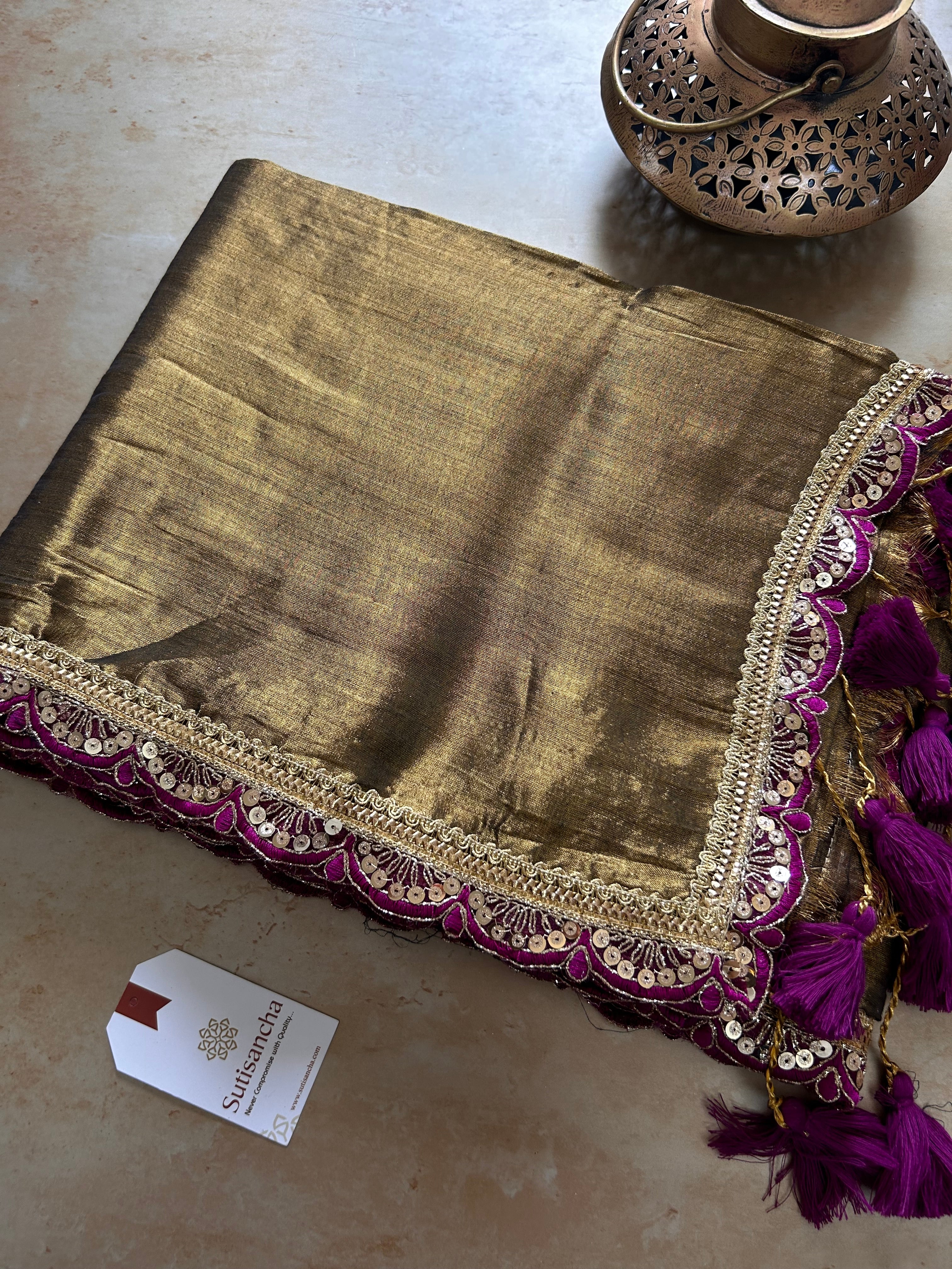 The Luxe Gleam Tissue Cotton Saree
