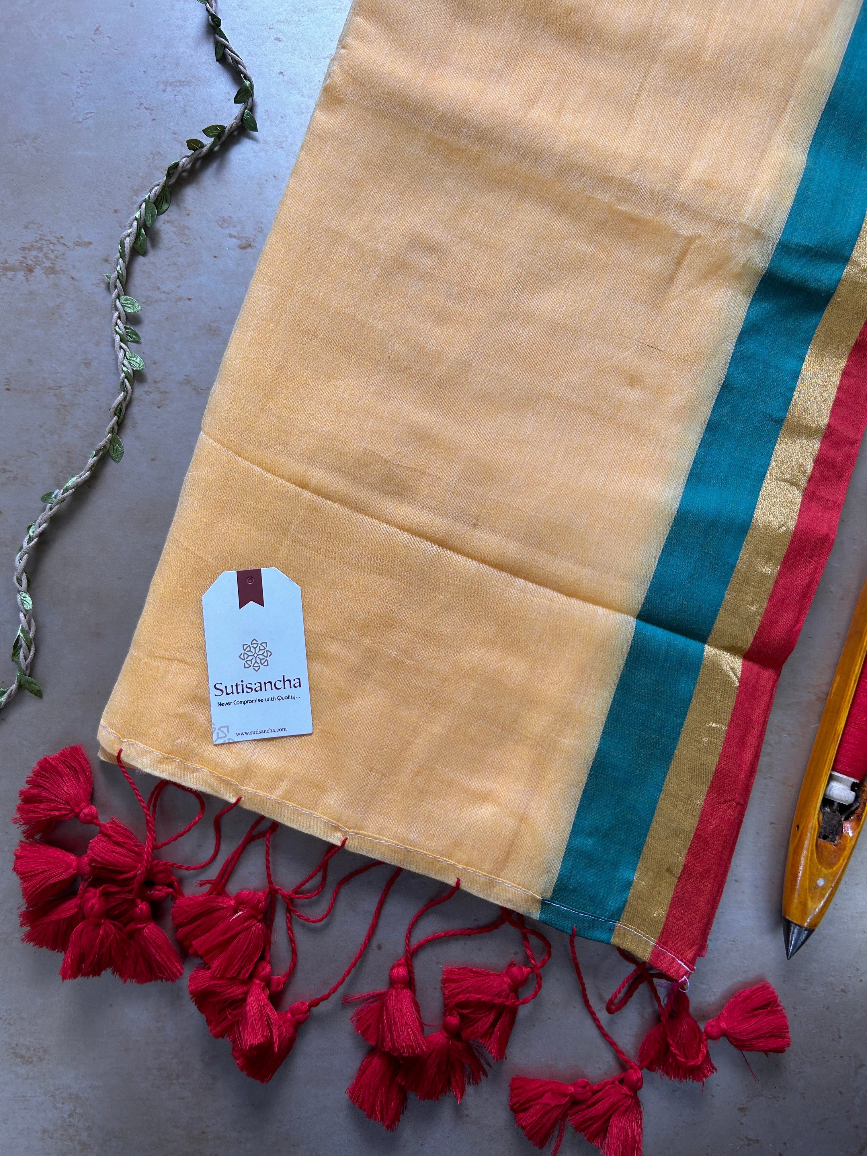 Border Bliss Mul Cotton Saree by Sutisancha