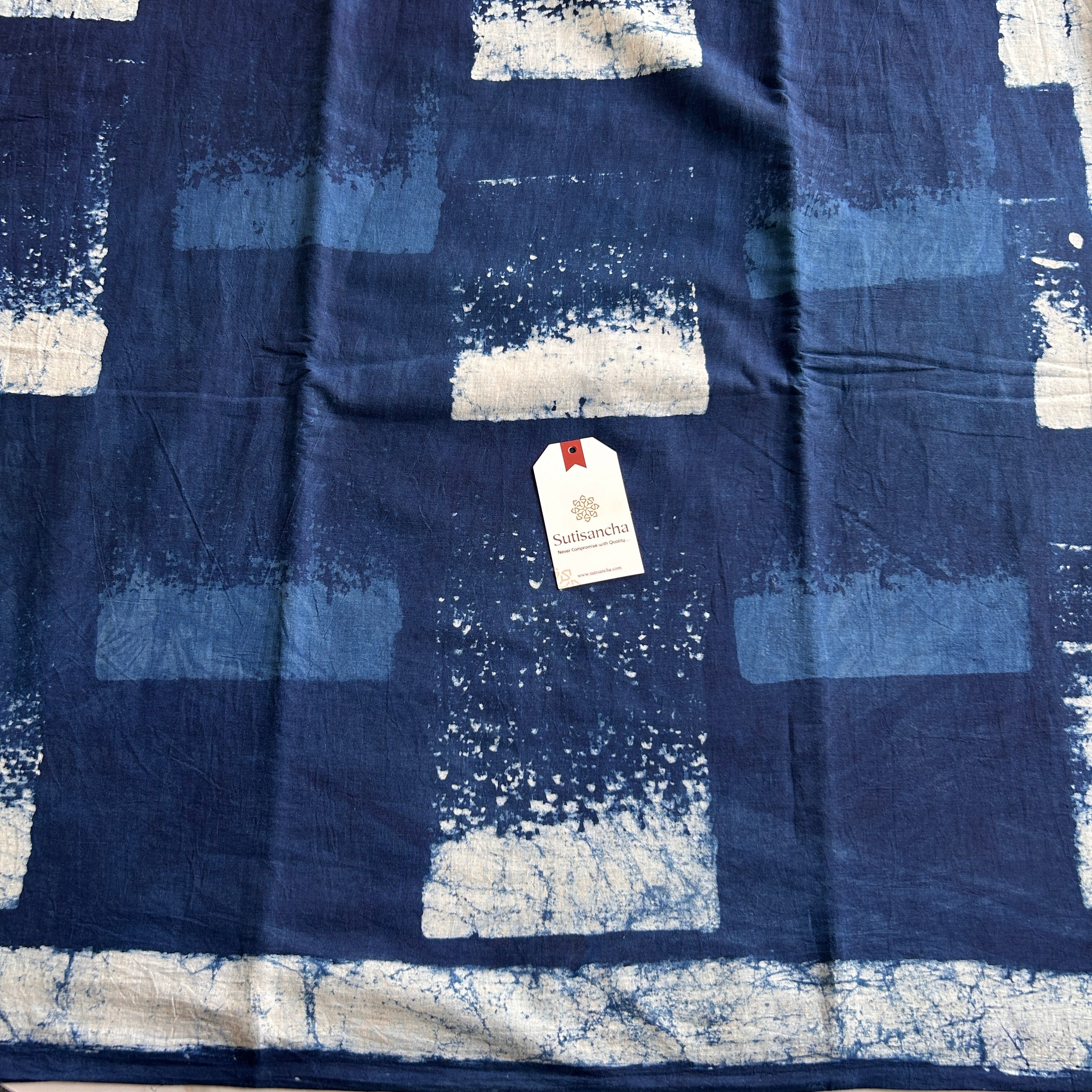 Sutisancha Dabu Hand Block Printed Mulmul Cotton Designer Saree