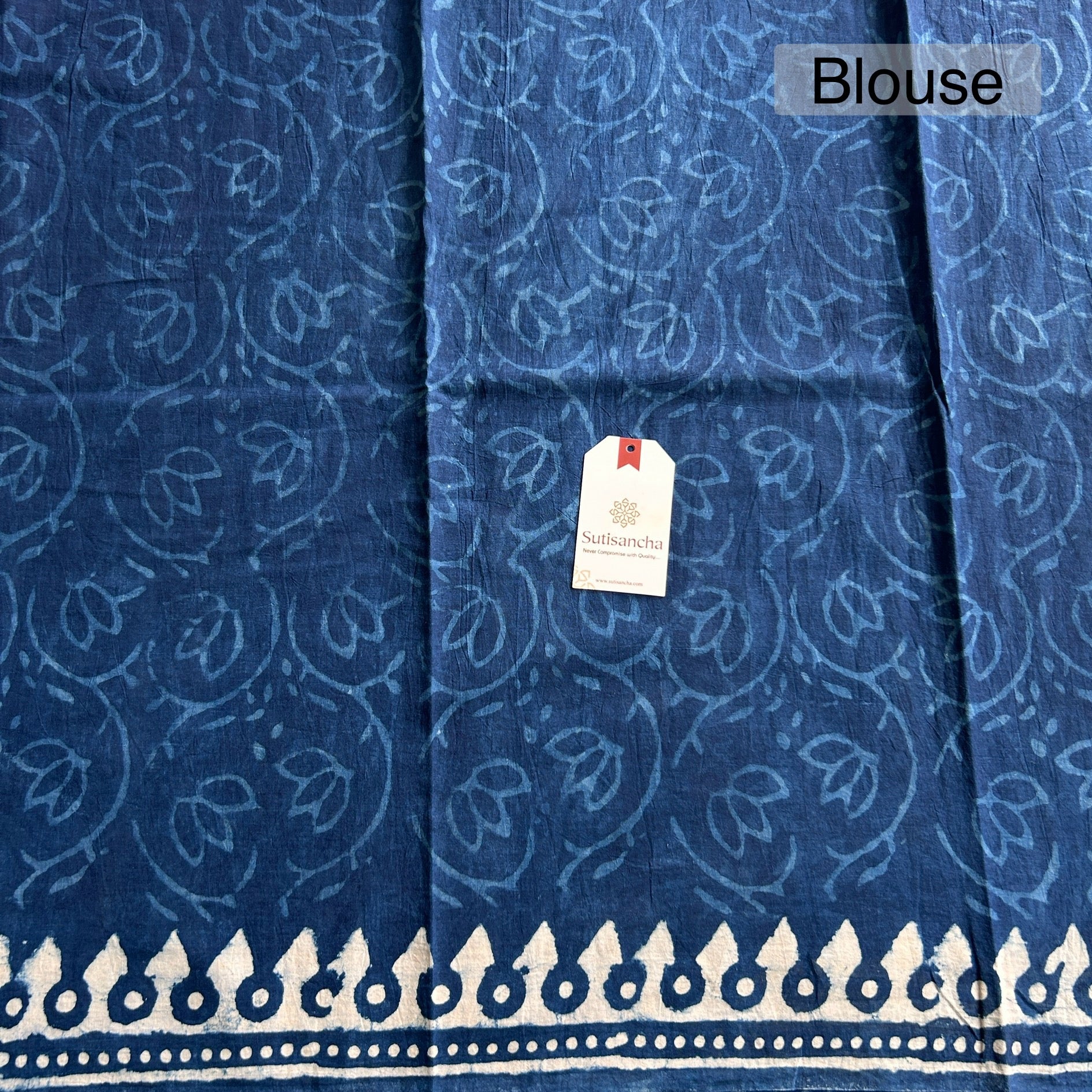 Sutisancha Dabu Hand Block Printed Mulmul Cotton Designer Saree