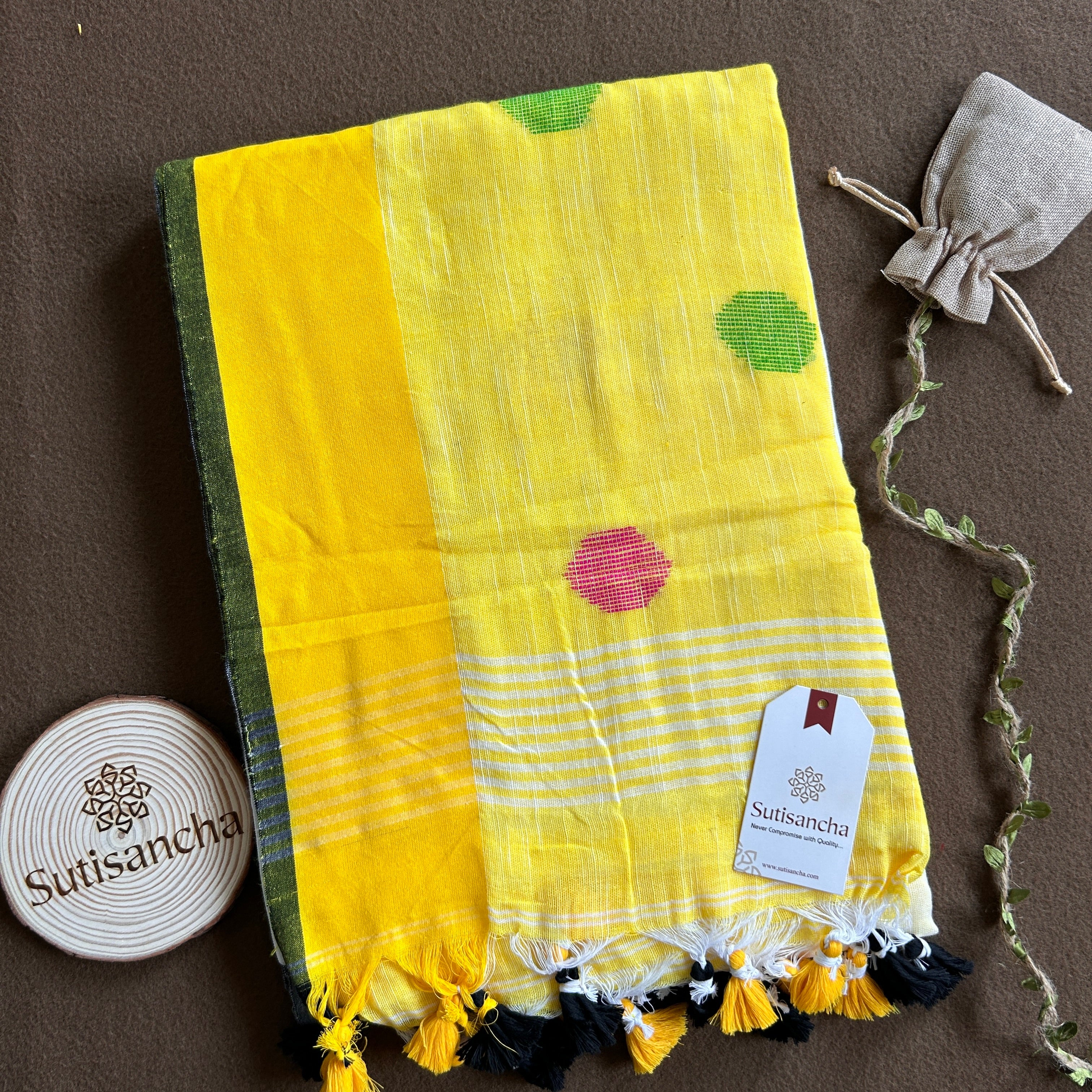 SutiSancha Woven Heritage Handloom Cotton Saree