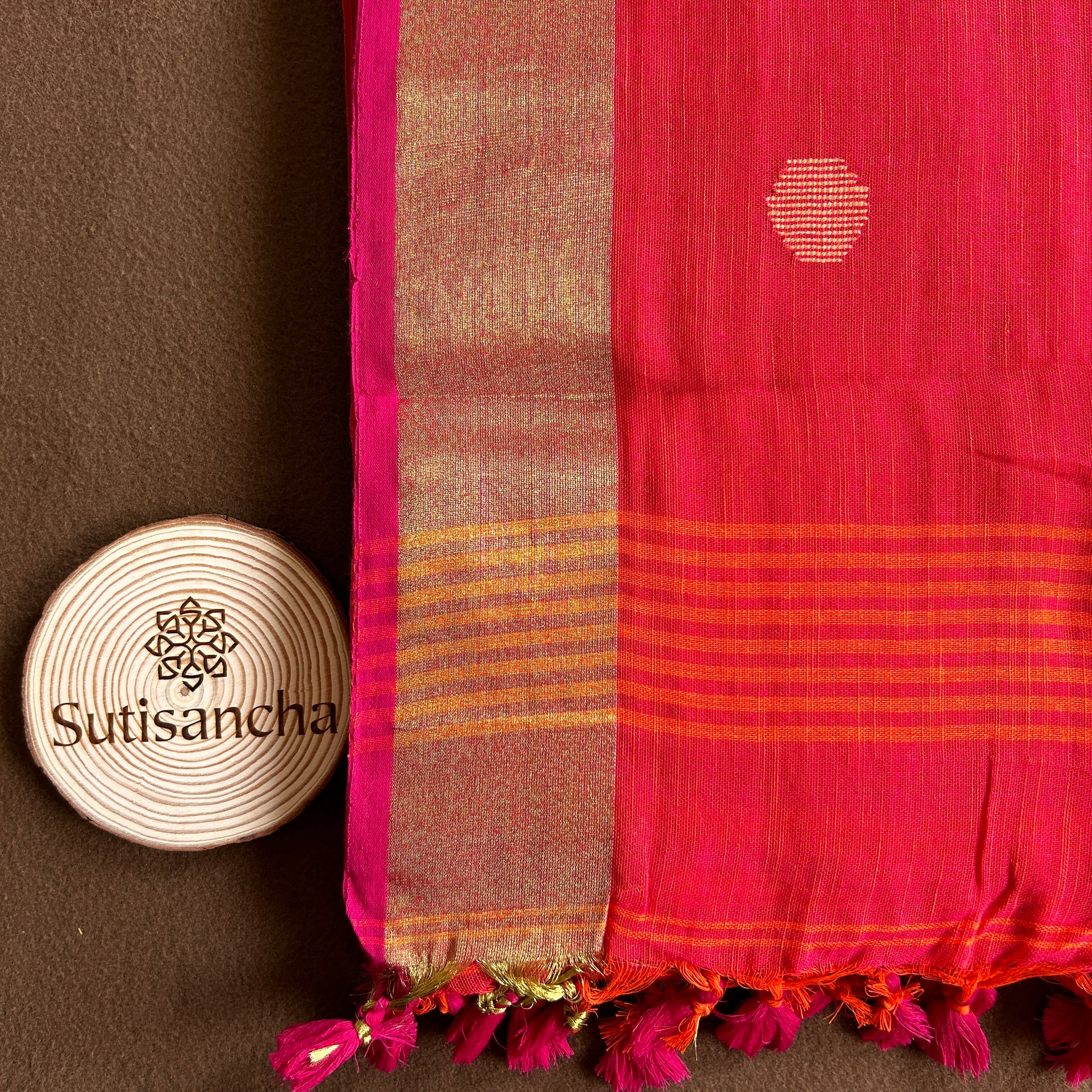 SutiSancha Woven Heritage Handloom Cotton Saree