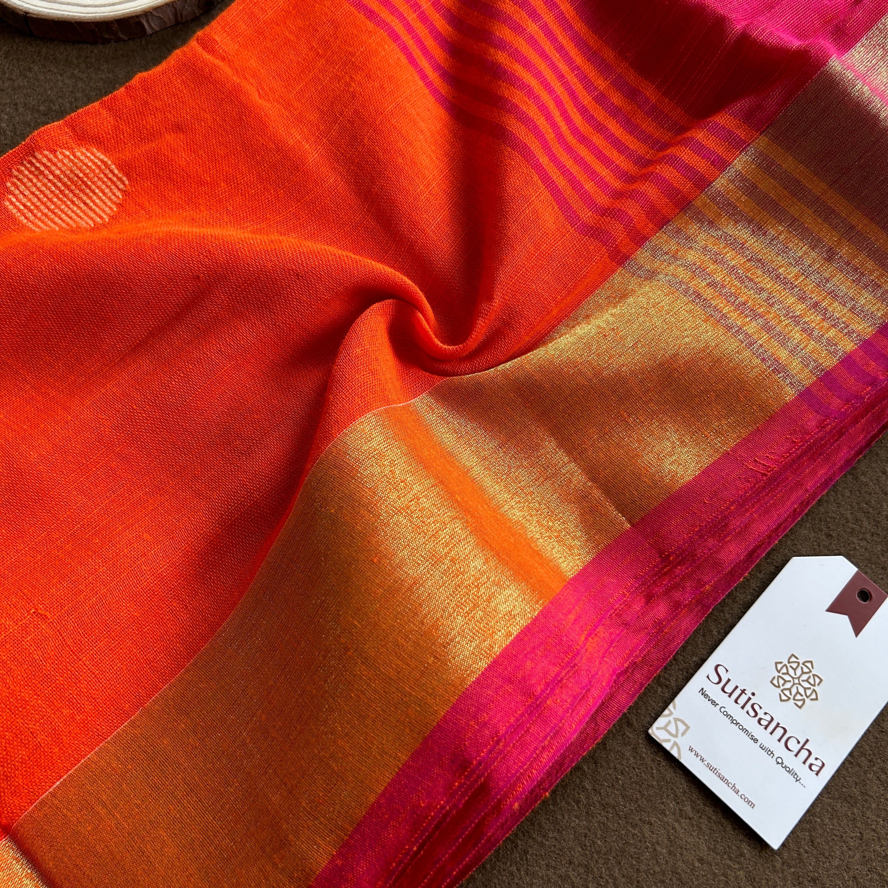 SutiSancha Woven Heritage Handloom Cotton Saree