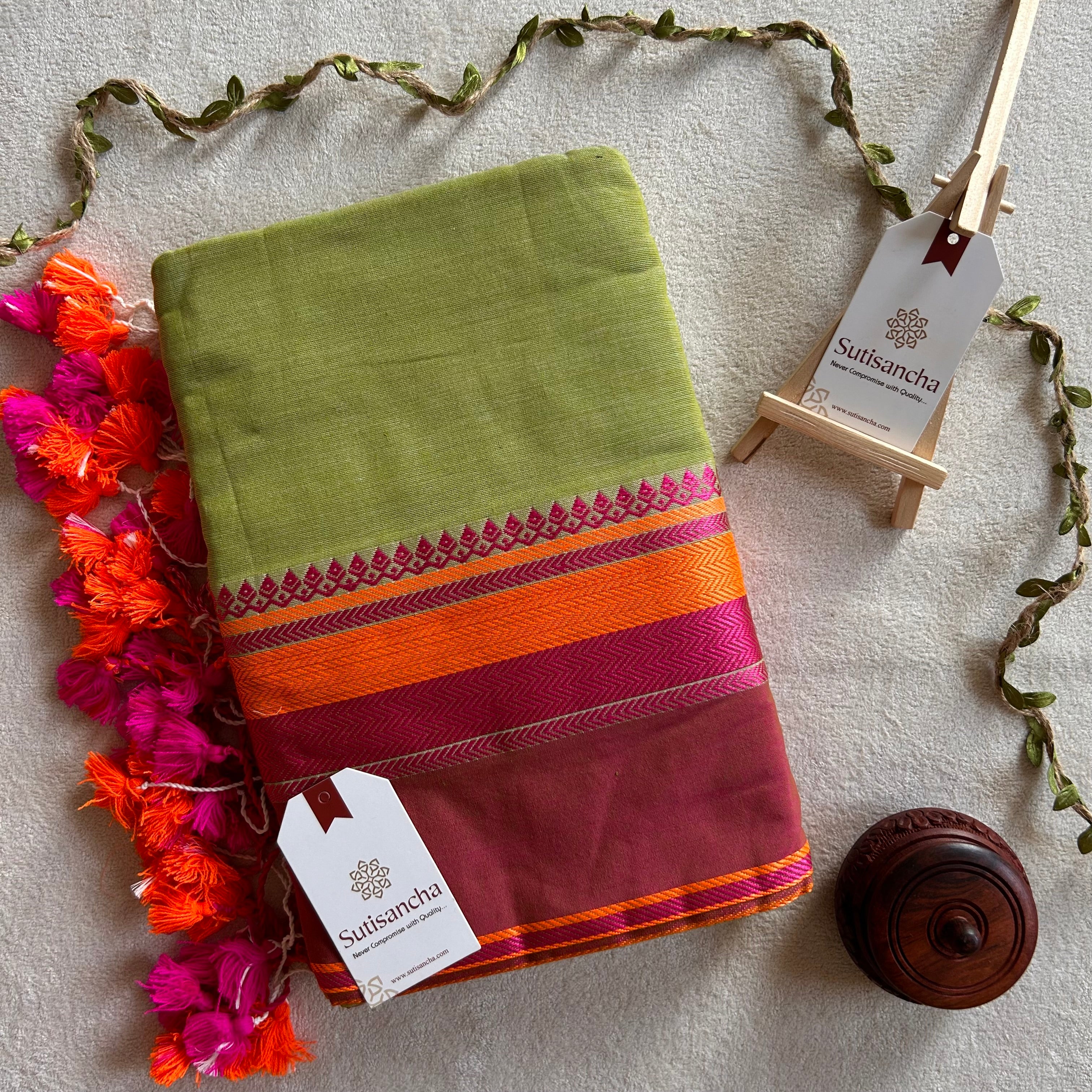 Sutisancha Handwoven Bliss Bengal Cotton Saree