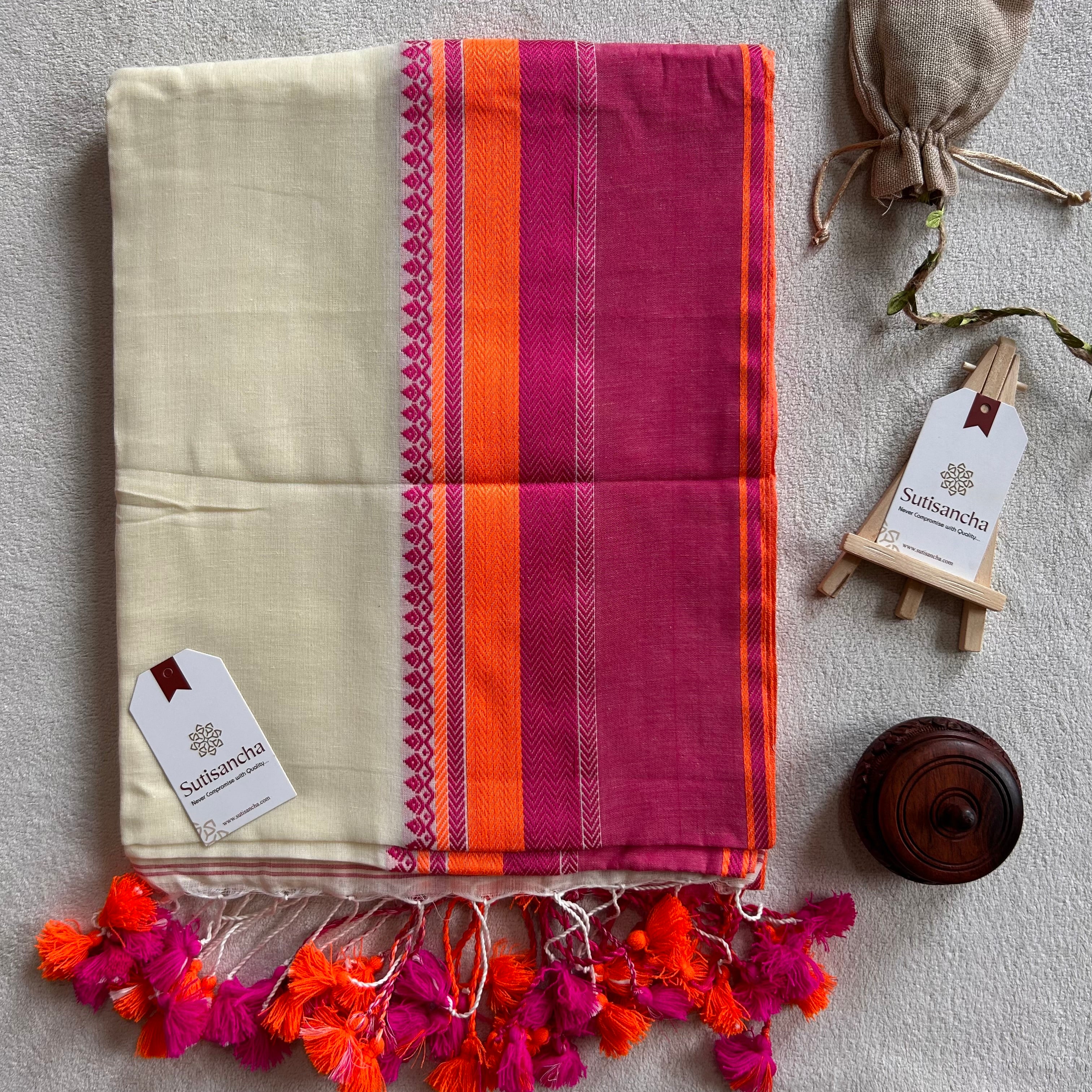 Sutisancha Handwoven Bliss Bengal Cotton Saree