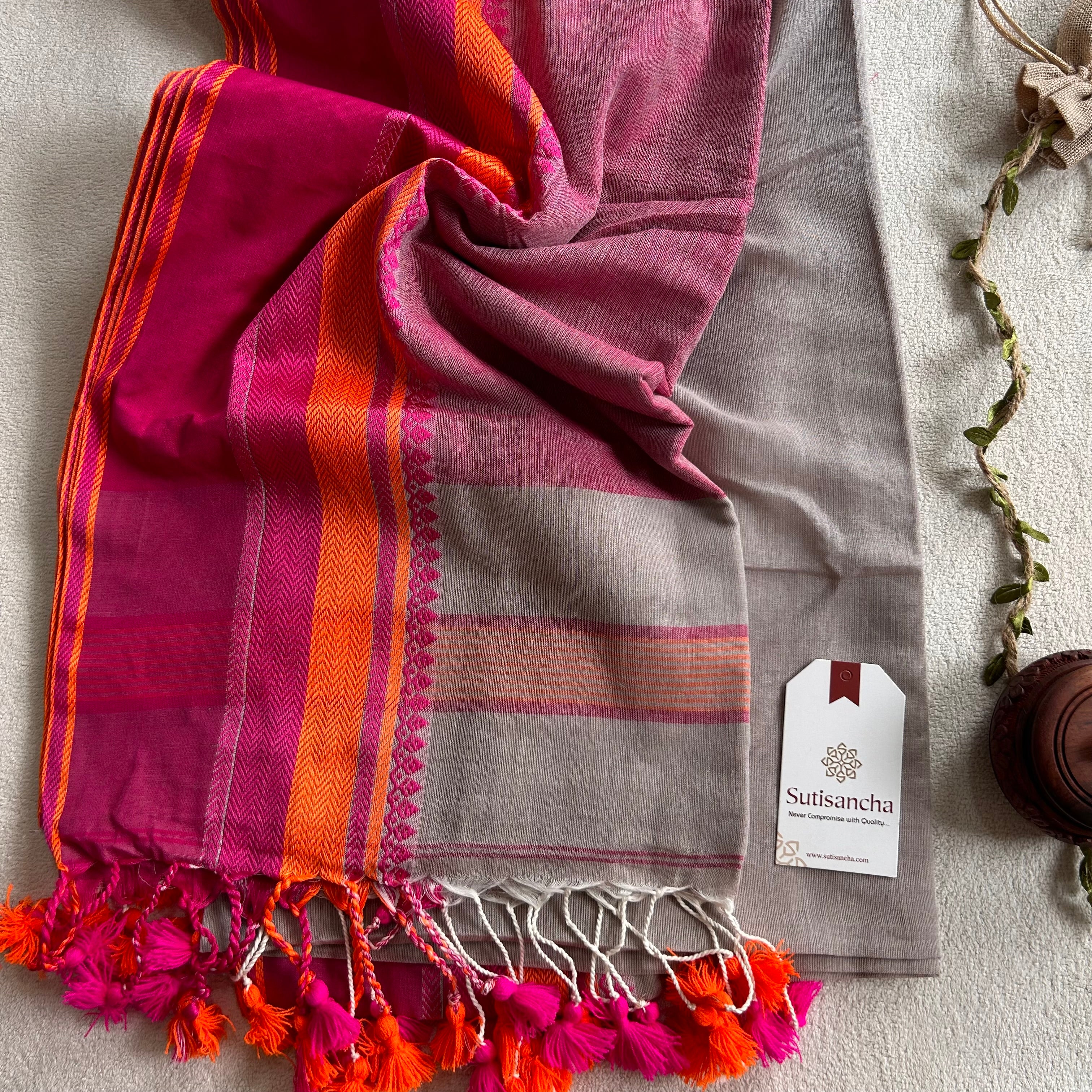 Sutisancha Handwoven Bliss Bengal Cotton Saree