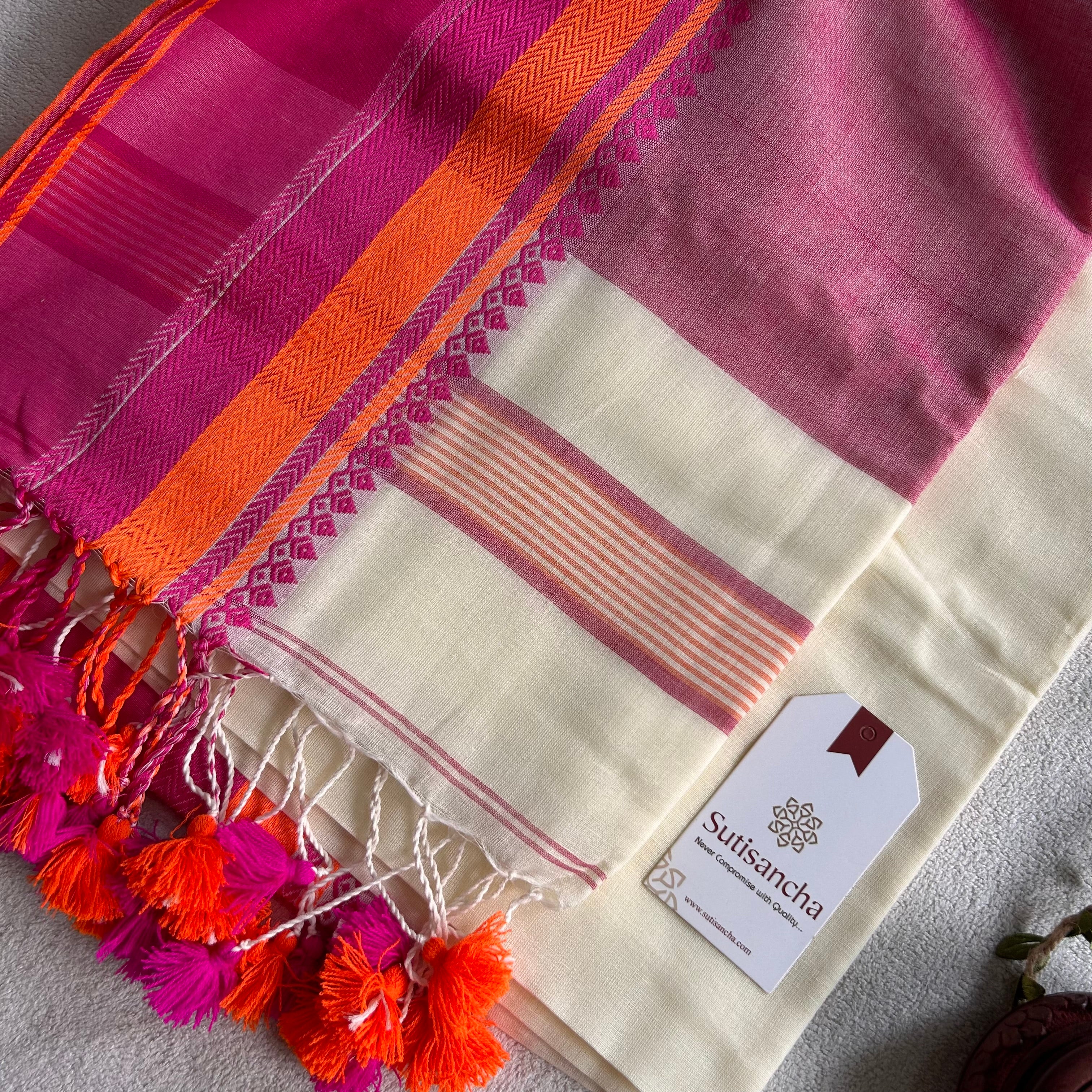 Sutisancha Handwoven Bliss Bengal Cotton Saree