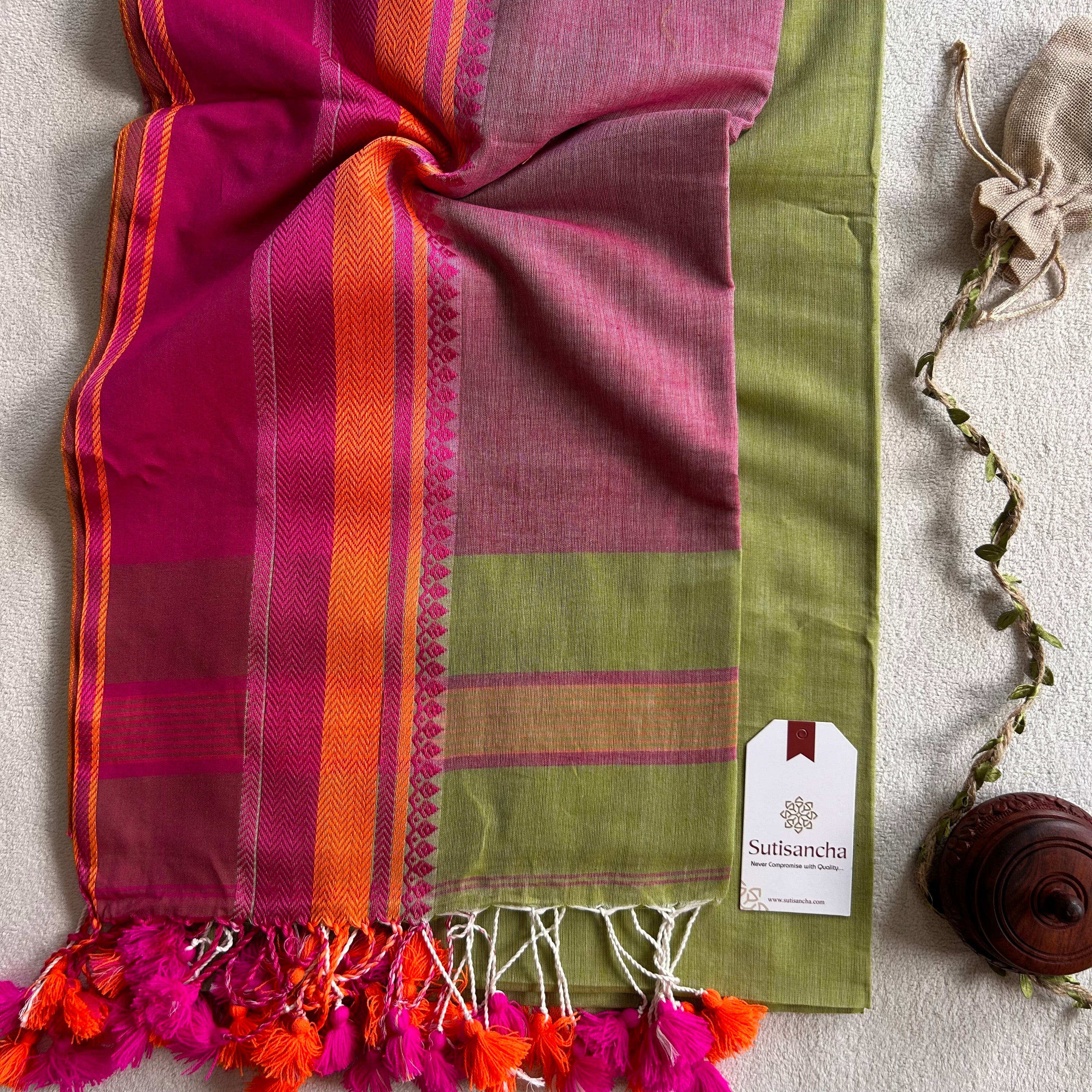 Sutisancha Handwoven Bliss Bengal Cotton Saree